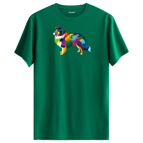 Elegant Collie Tee – Colorful Dog Art Shirt