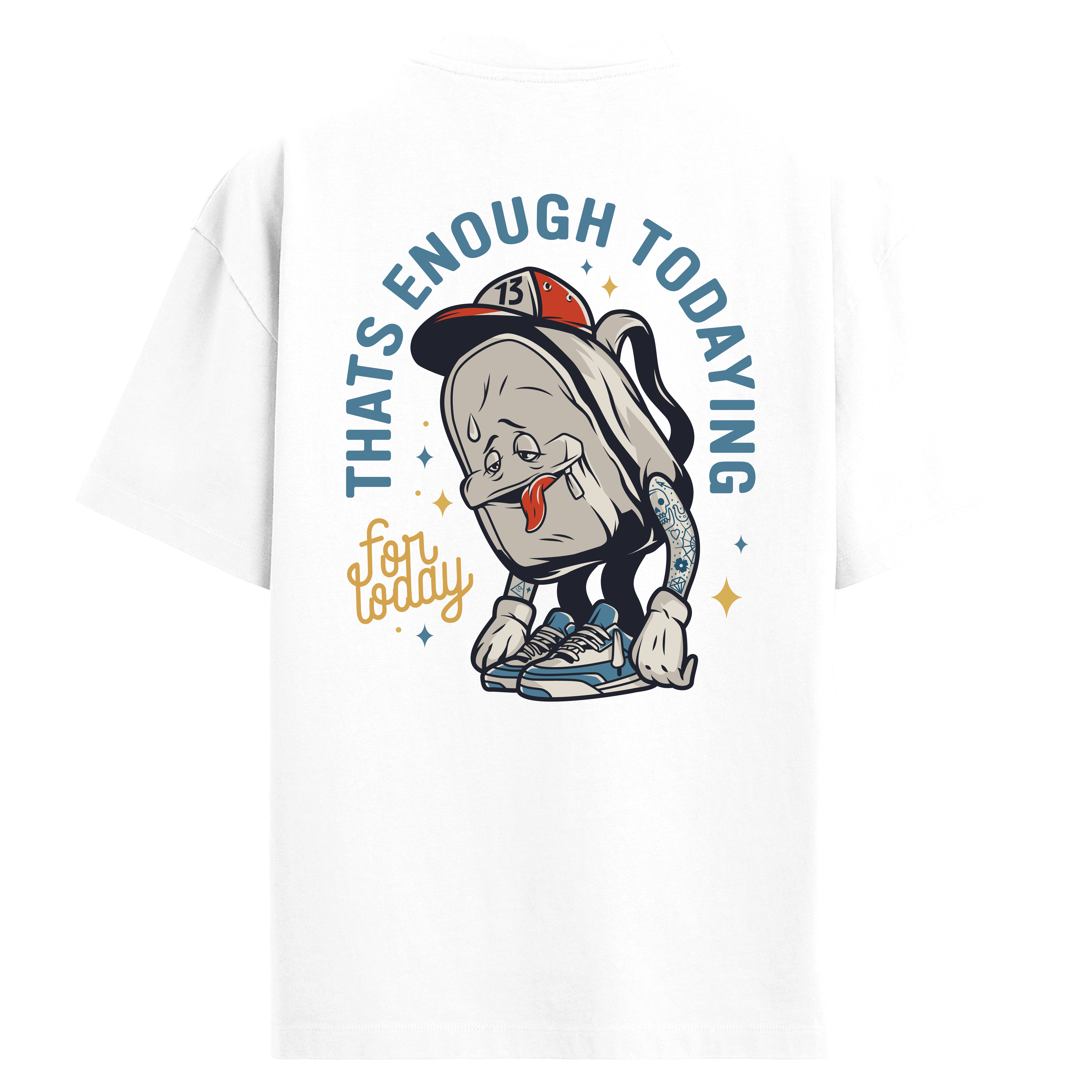 Enough Today Sırt Baskılı Oversize T-Shirt