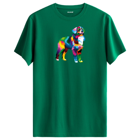 Vibrant Border Collie Tee – Artistic Dog Tee for Pet Lovers
