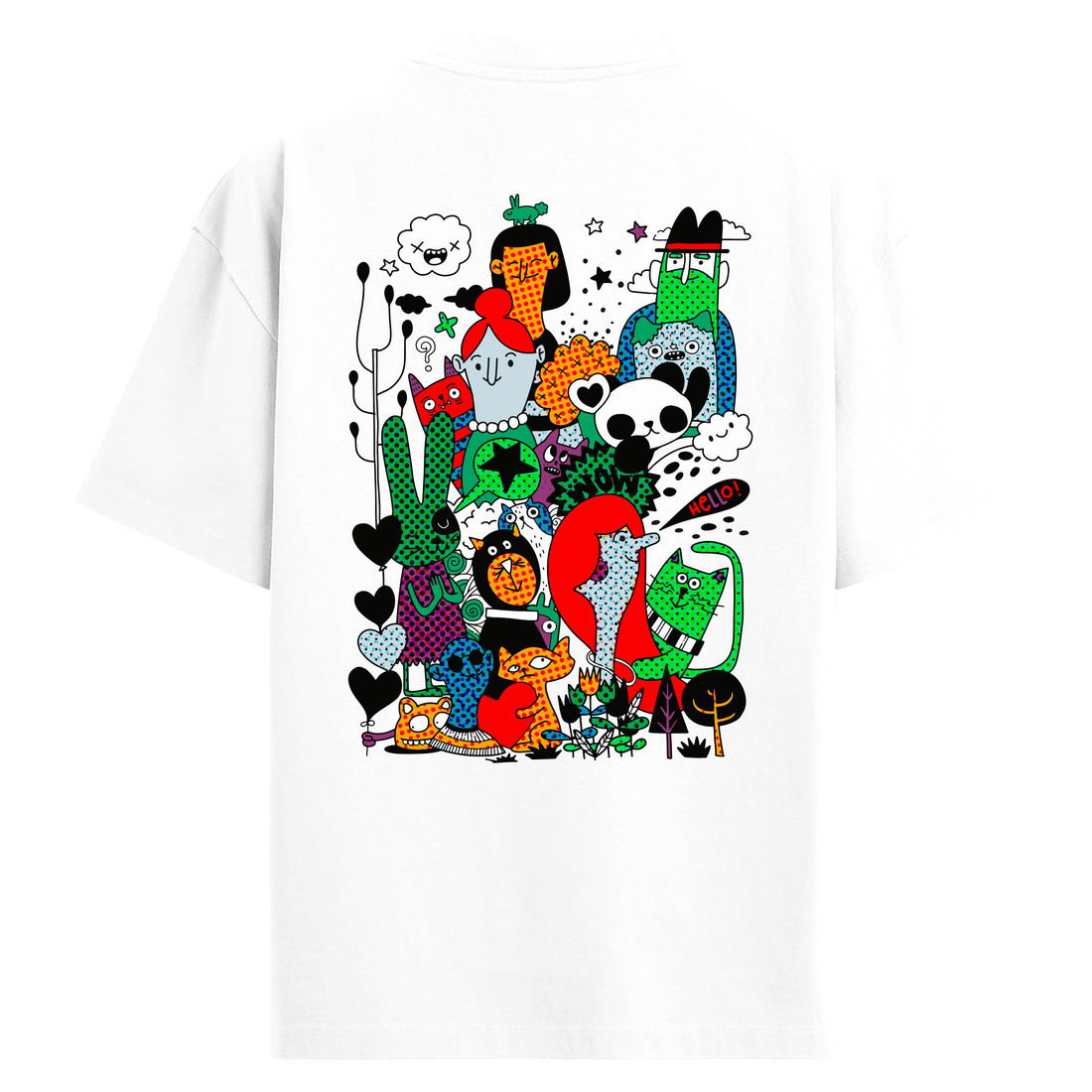 Crowded Joy Sırt Baskılı Oversize T-Shirt