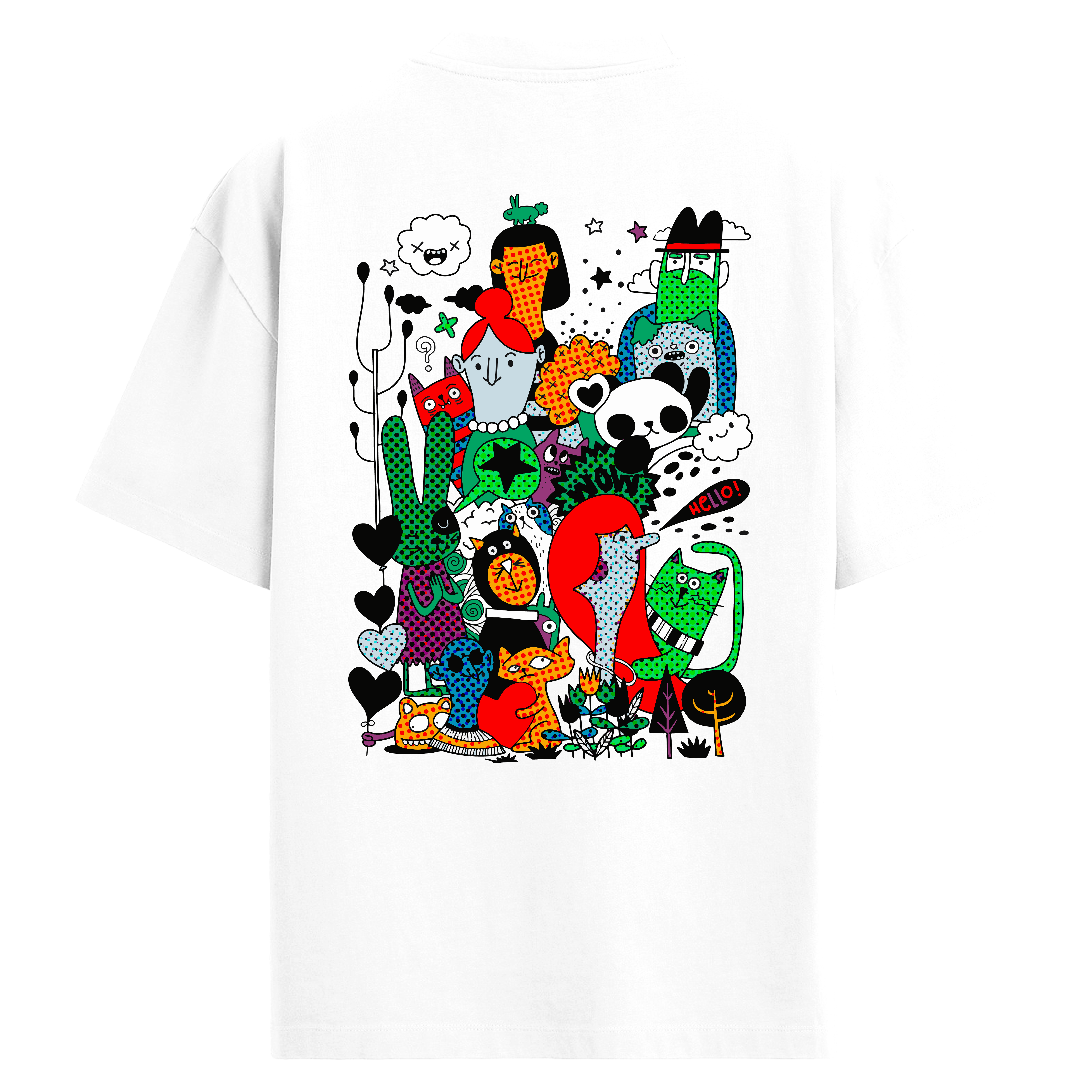 Crowded Joy Sırt Baskılı Oversize T-Shirt