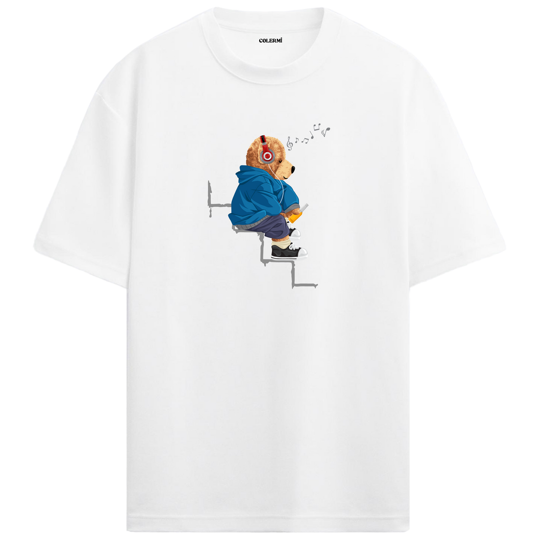 Music Vibes Bear Oversized T-Shirt