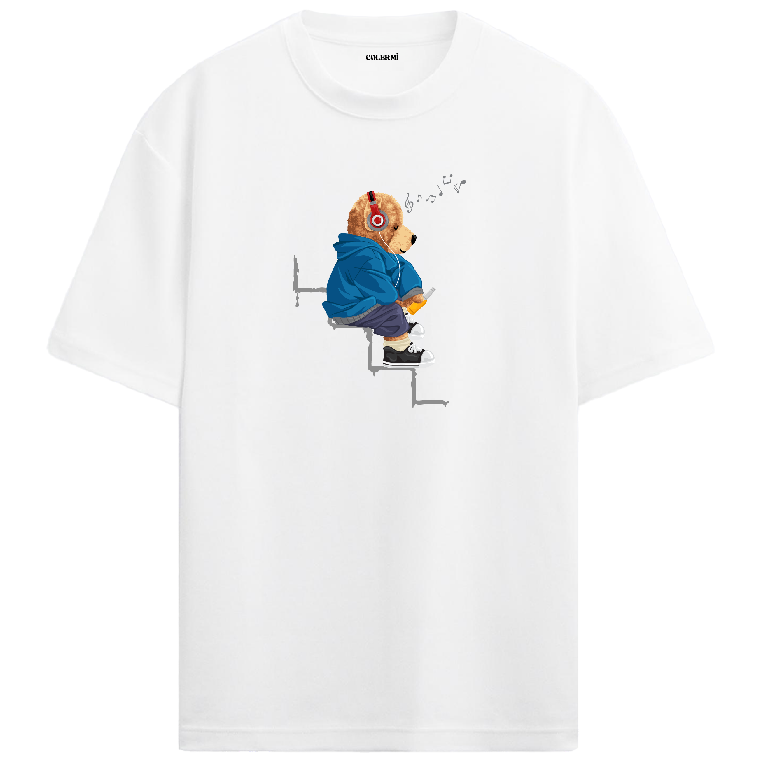 Music Vibes Bear Oversized T-Shirt