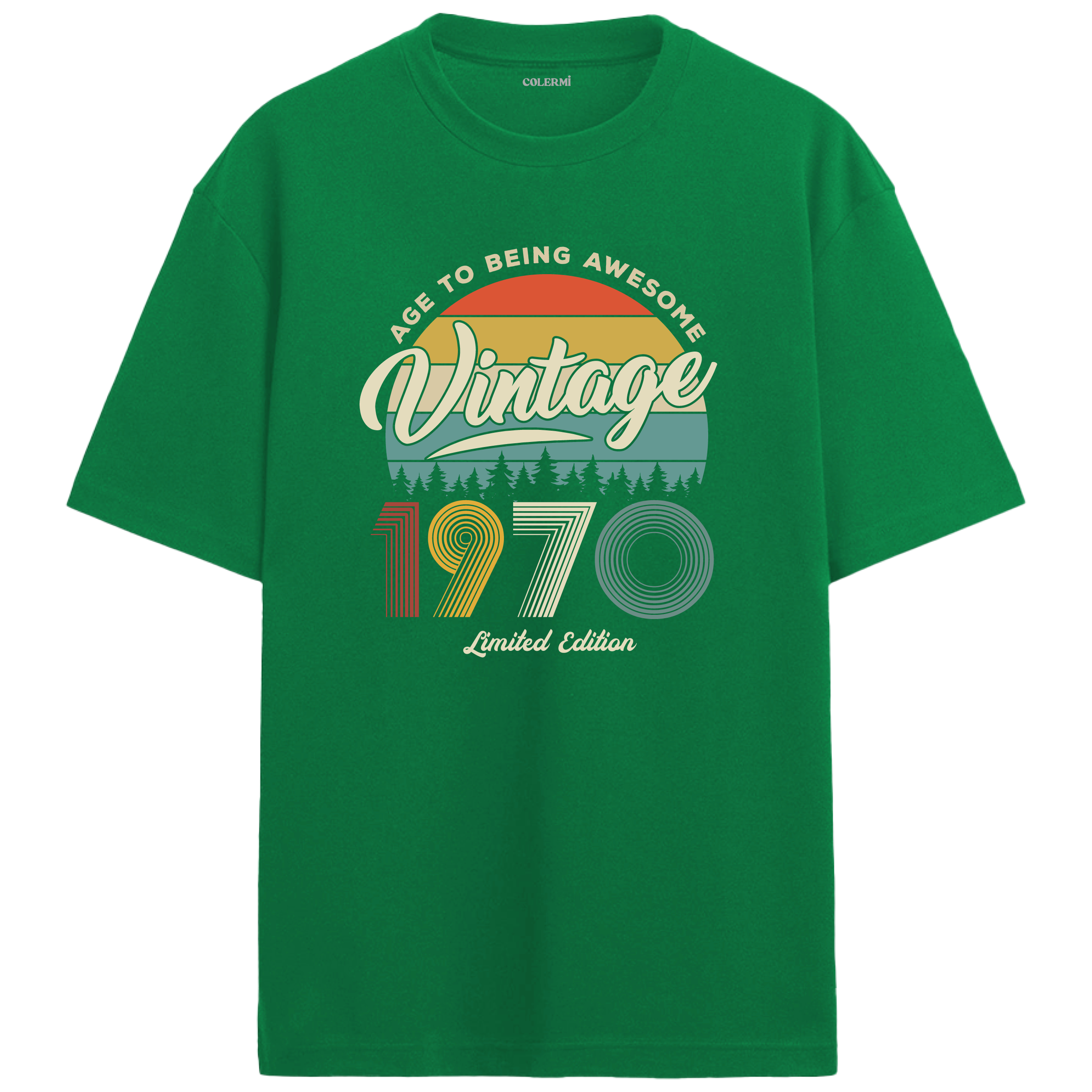 1970 Nostalgia Oversized T-Shirt - Retro Aesthetic with Sunset Hues