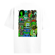 Neon Faces Sırt Baskılı Oversize T-Shirt