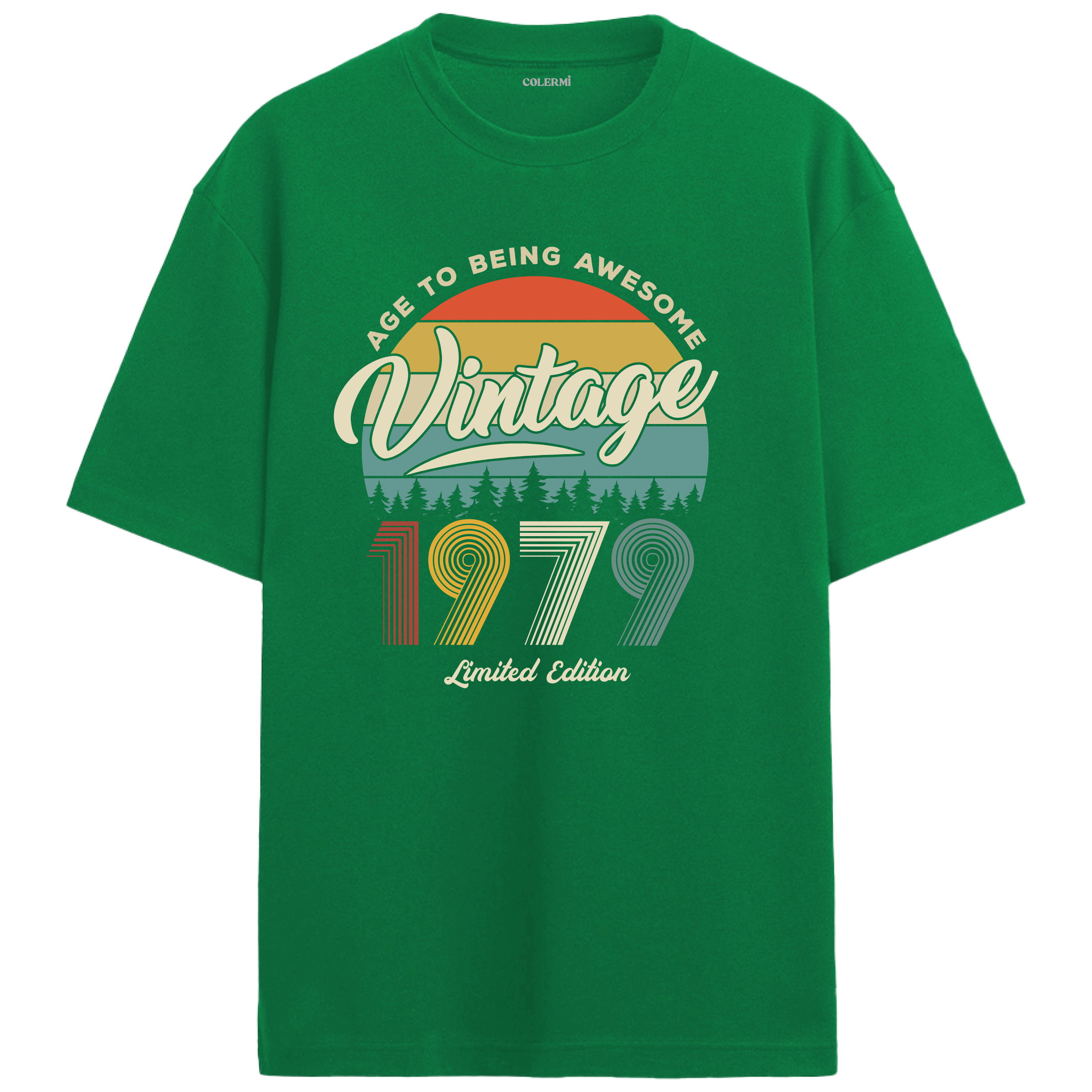 1979 Nostalgia Oversized T-Shirt - Retro Nature Silhouette Design