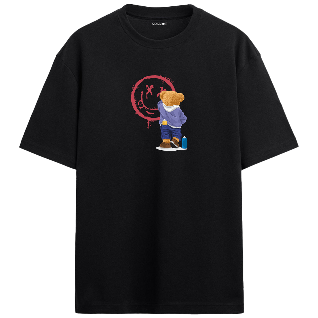 Graffiti Artist Bear Oversized T-Shirt