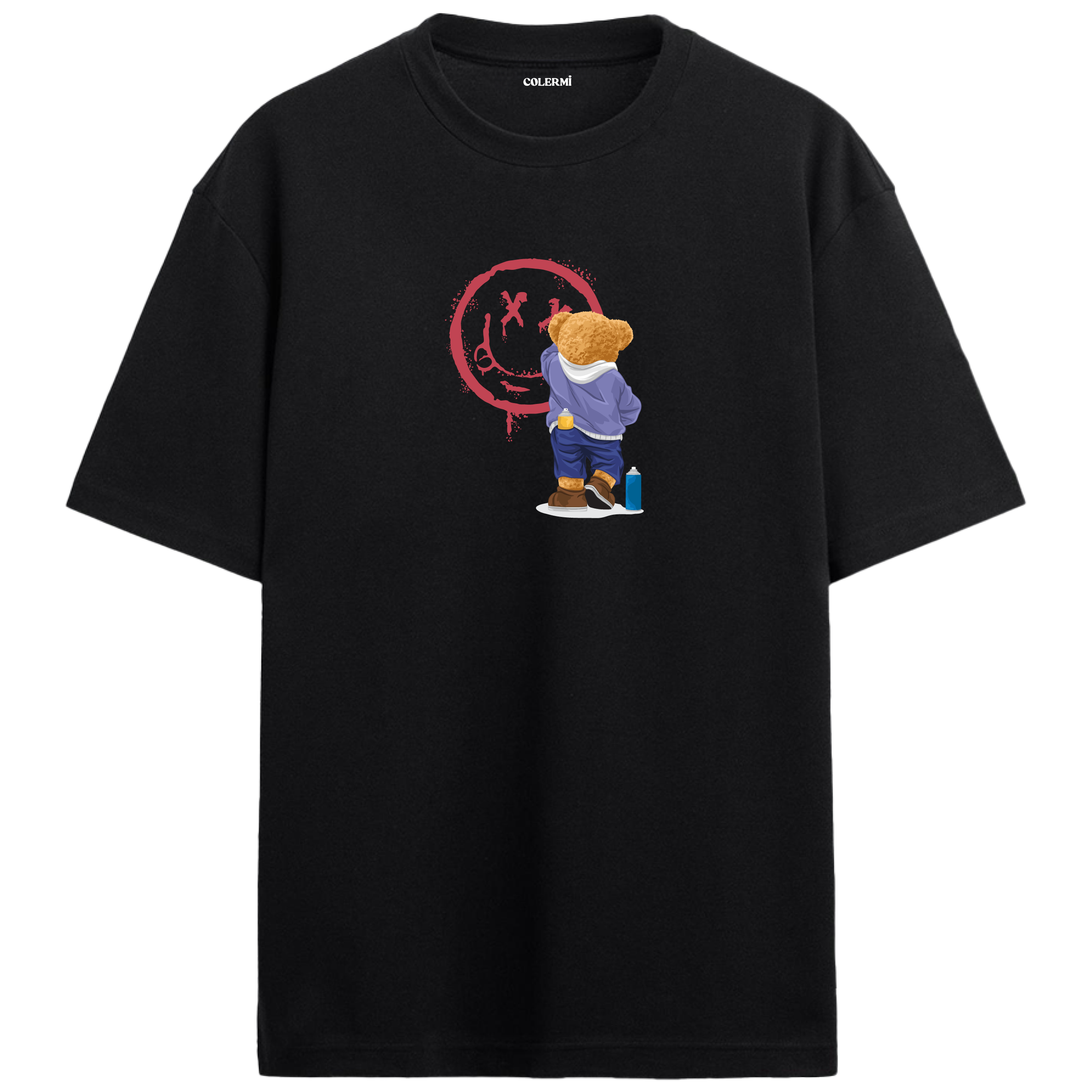 Graffiti Artist Bear Oversized T-Shirt