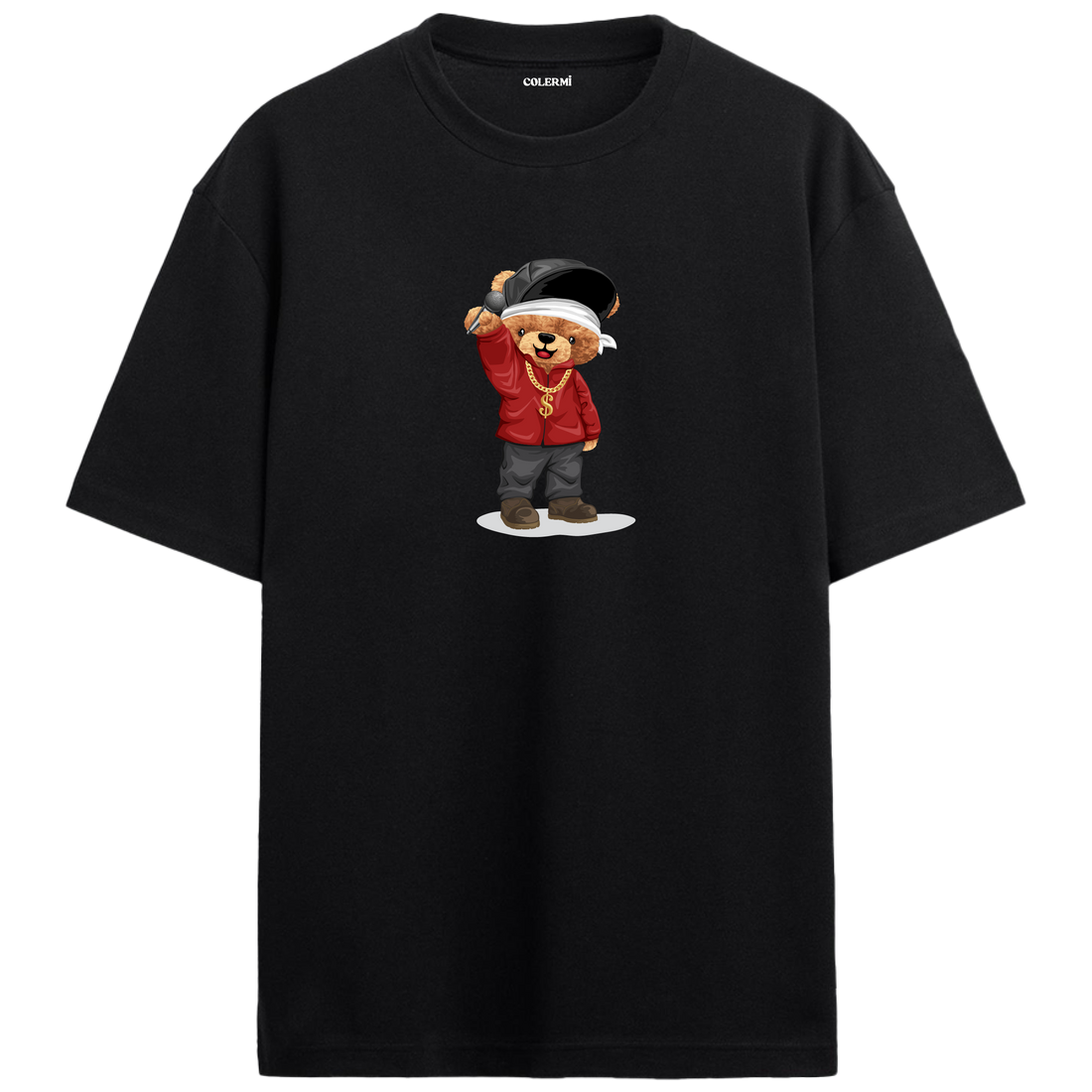 Microphone Show Bear Oversized T-Shirt