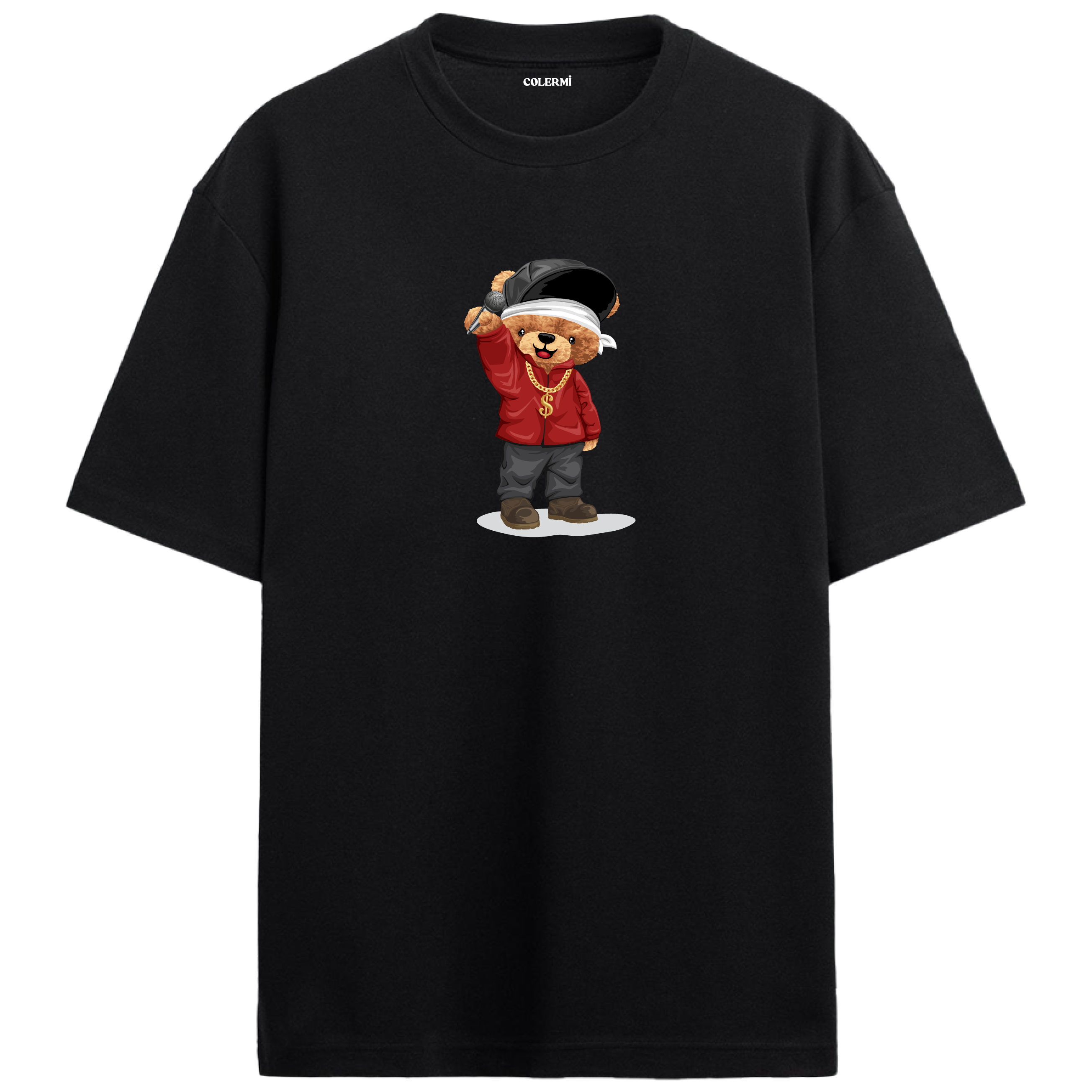Microphone Show Bear Oversized T-Shirt