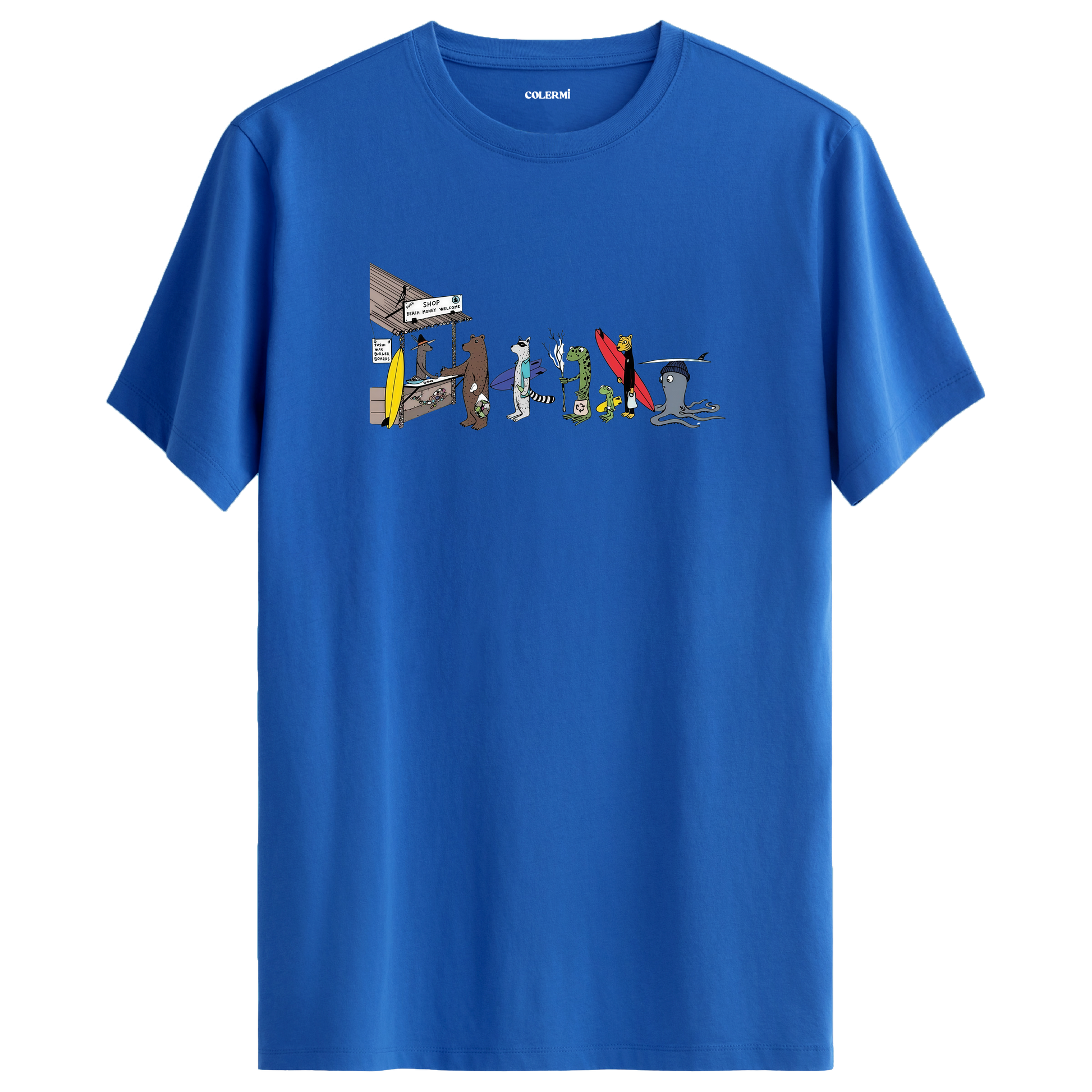 Surf Animals Tişört – Eğlenceli Sörf Tasarım görsel 8 | Colermi