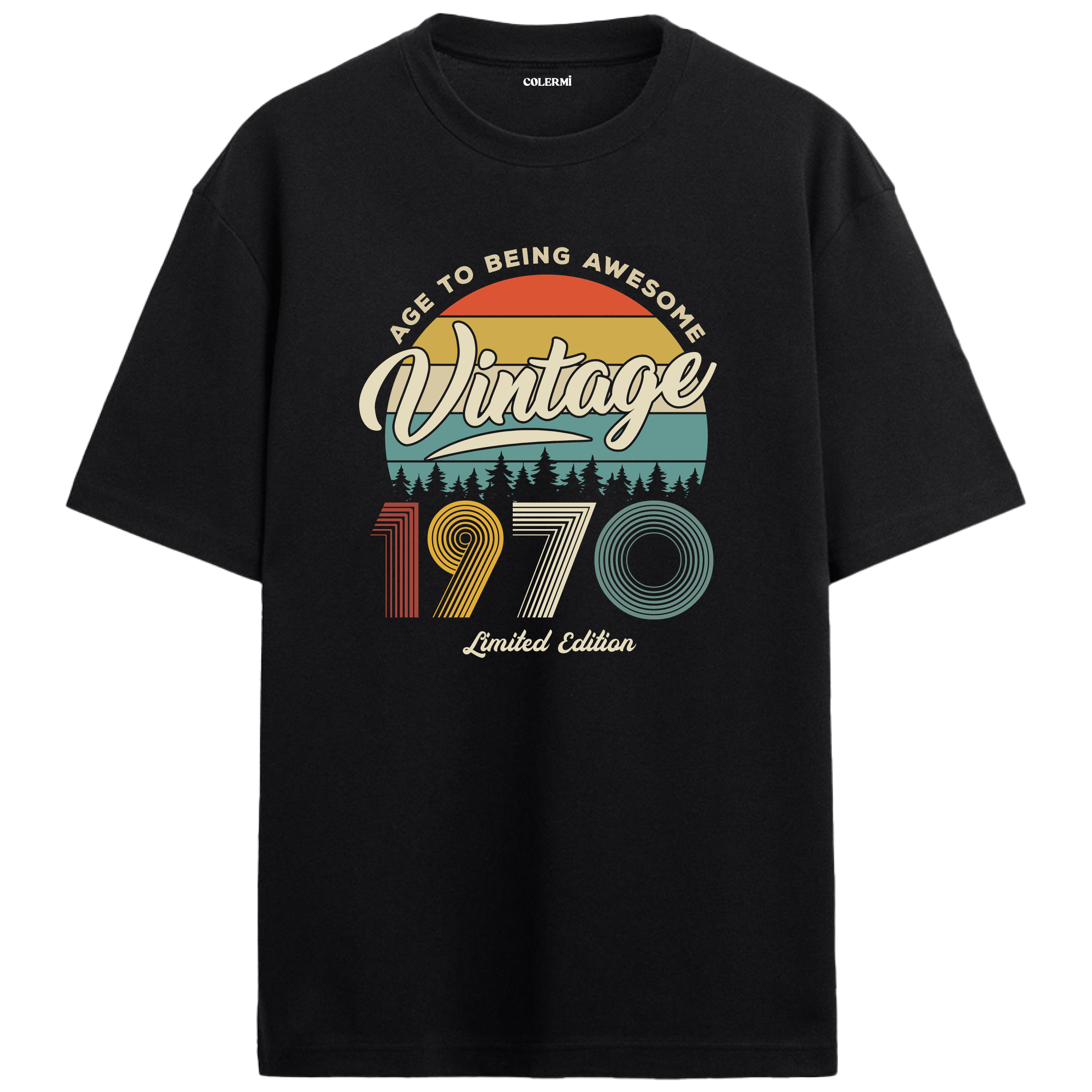 1970 Nostalgia Oversized T-Shirt - Retro Aesthetic with Sunset Hues