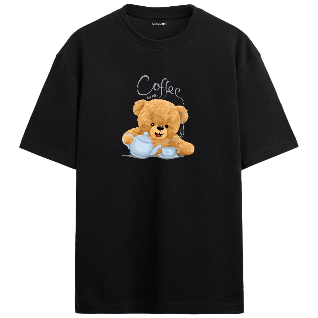 Coffee Break Bear Oversized T-Shirt