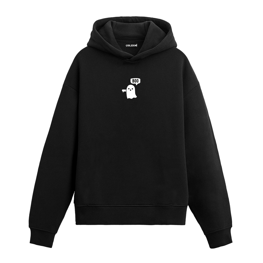 Boo Graphic Hoodie - Playful Ghost Design, Bold and Fun Spirit