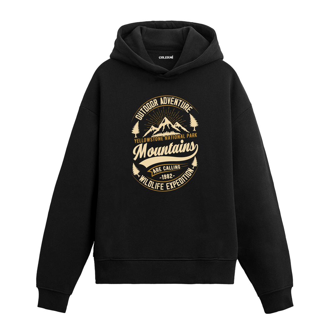 Mountains Are Calling Graphic Hoodie - Explore Nature, Yellowstone Adventure