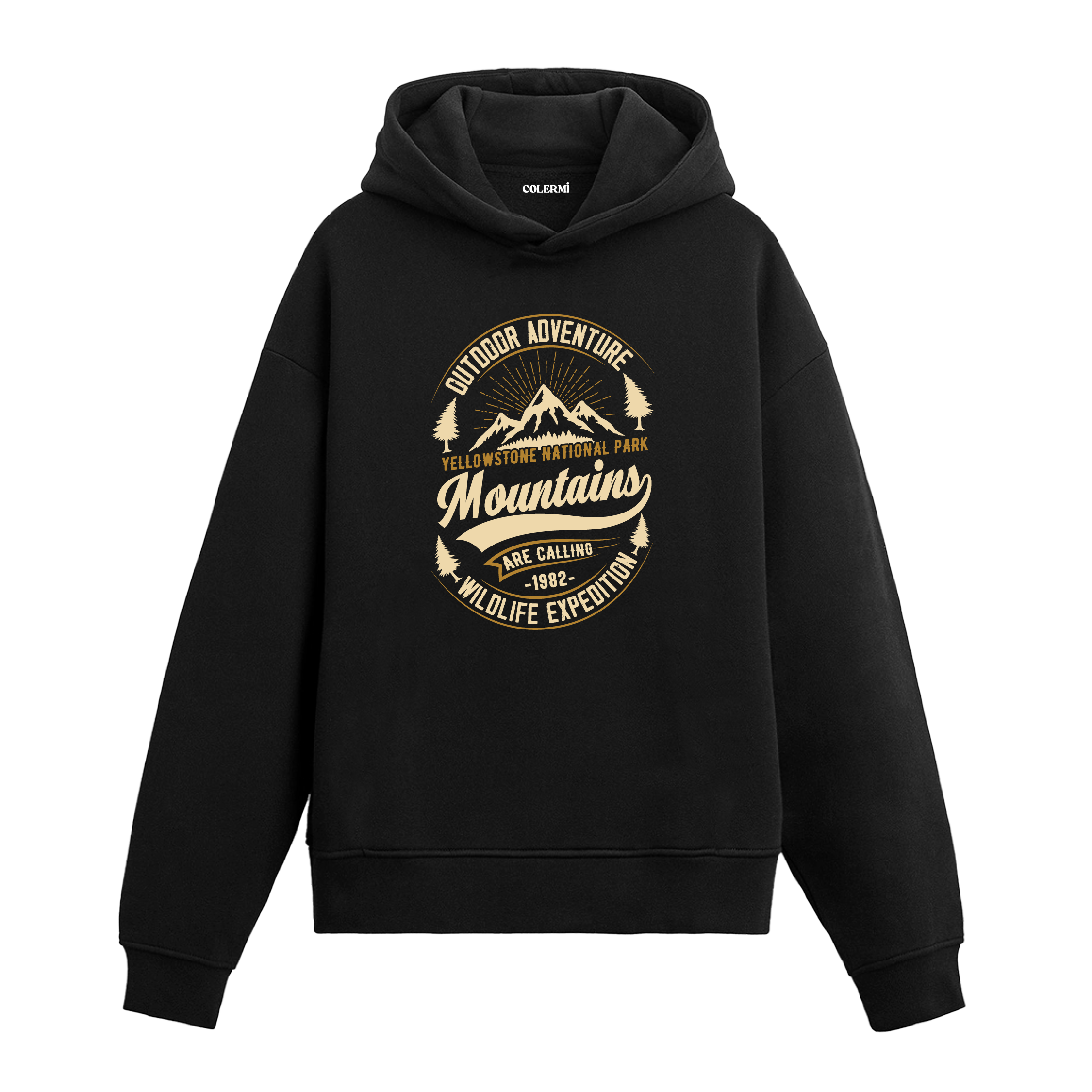 Mountains Are Calling Graphic Hoodie - Explore Nature, Yellowstone Adventure