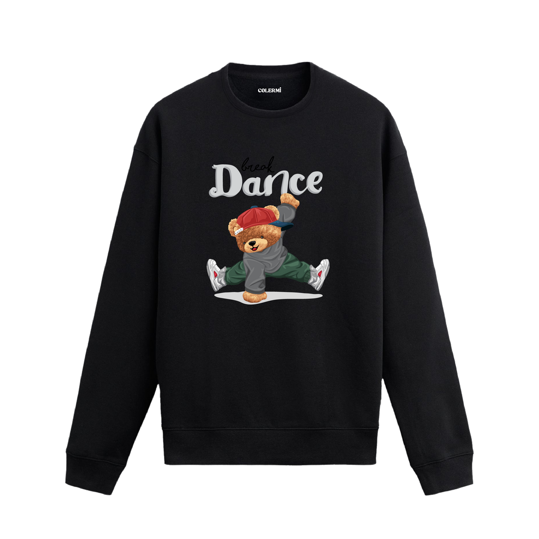 Ayıcık Baskılı Sweatshirt - Breakdance Sokak Stili