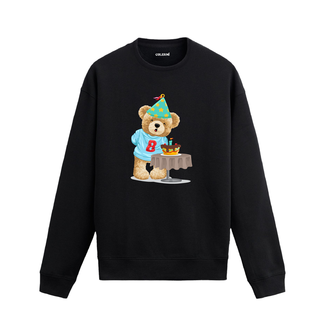 Ayıcık Baskılı Sweatshirt - Doğum Günü Konsept