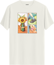 Sunflower & Golden Dog Baskılı Tişört | Colermi