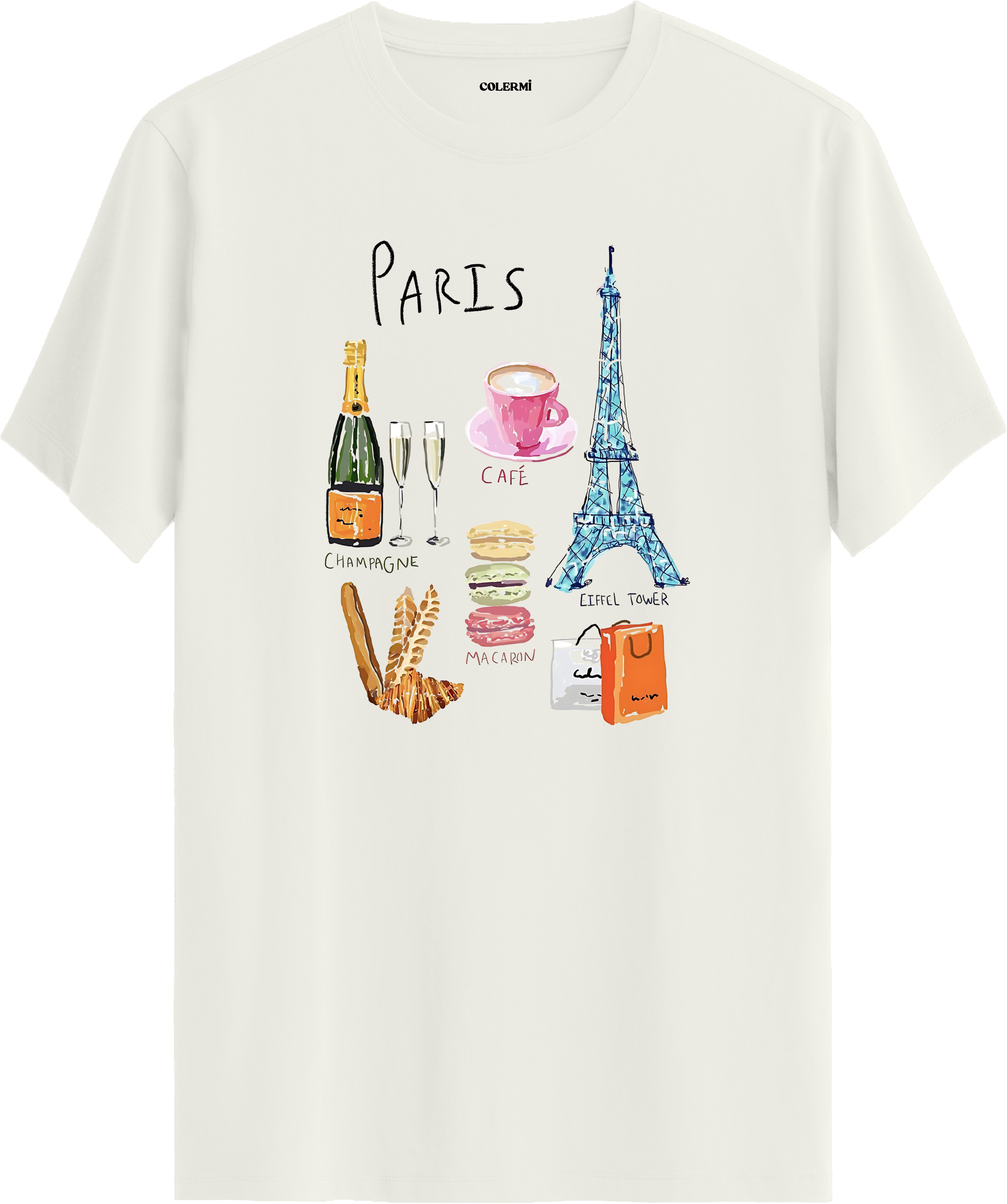 Paris Cafe Baskılı Regular Tişört