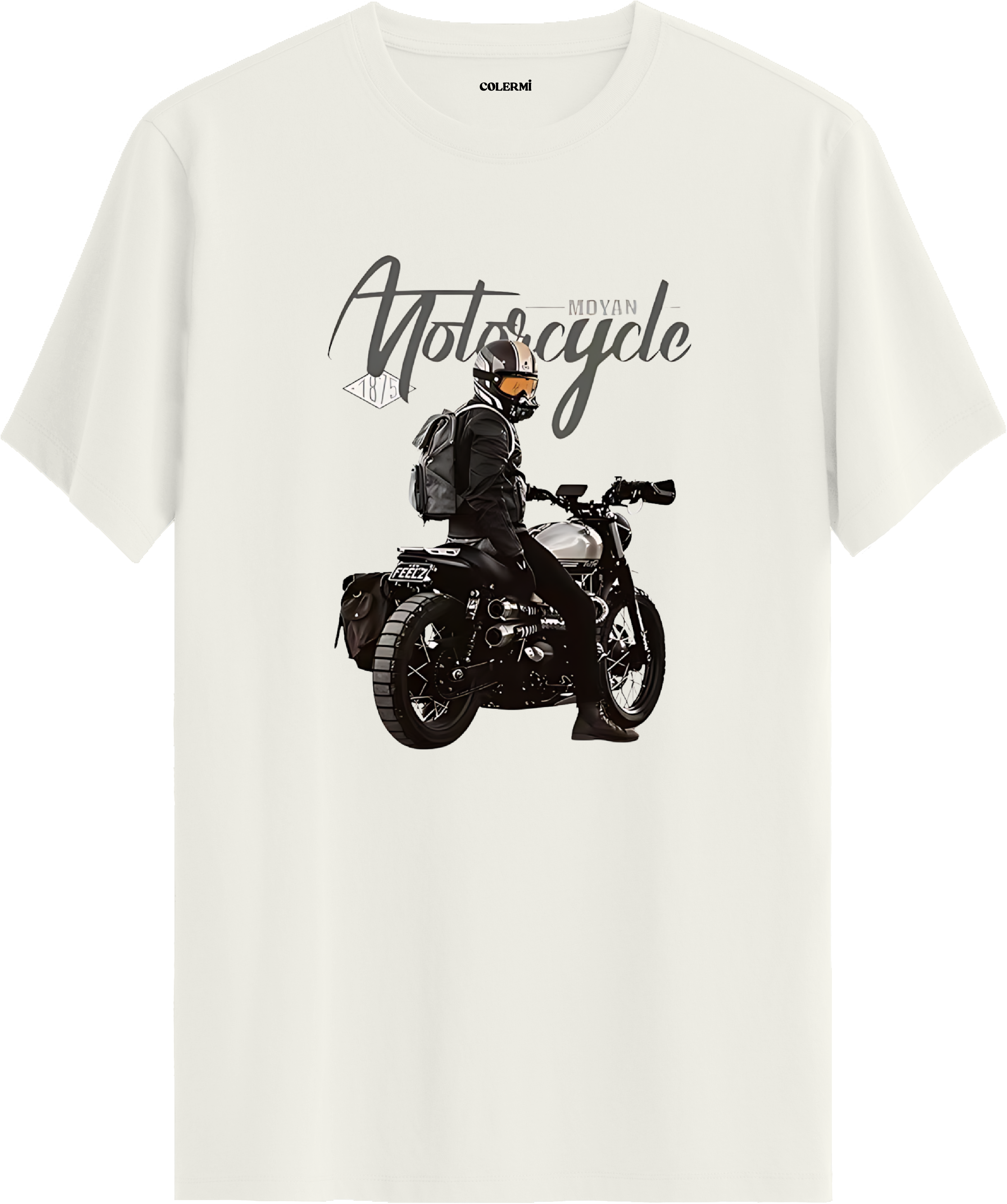 Motorcycle Rider Baskılı Regular Tişört
