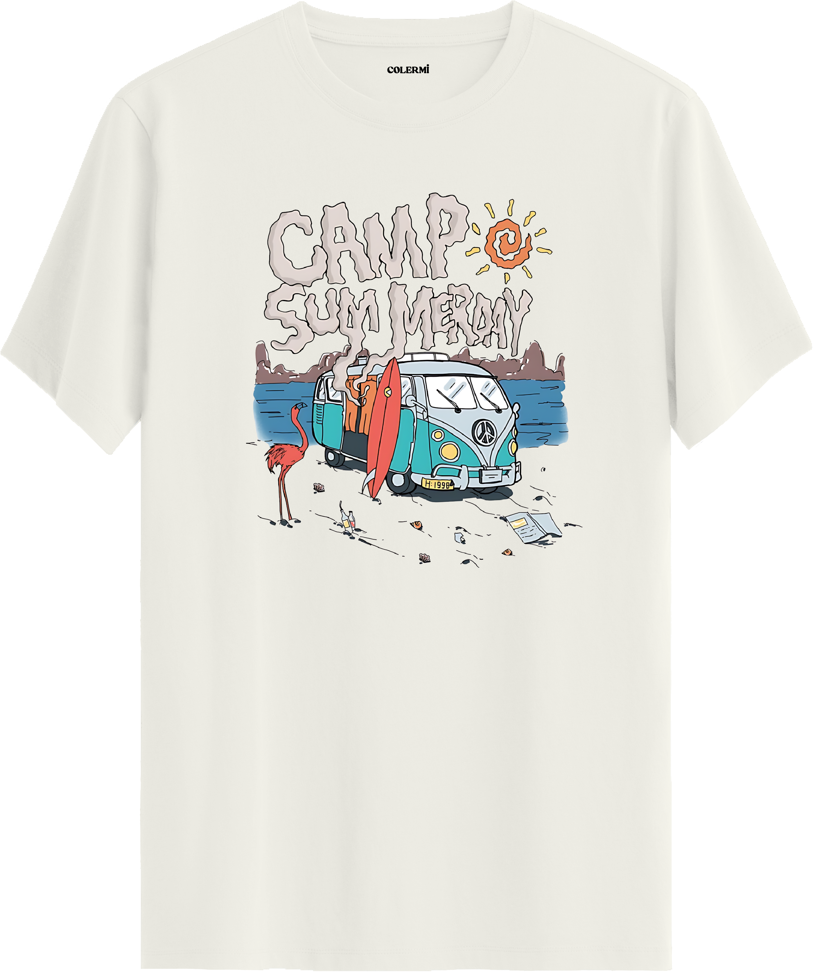 Camp Summerday Karavan Baskılı Regular Tişört