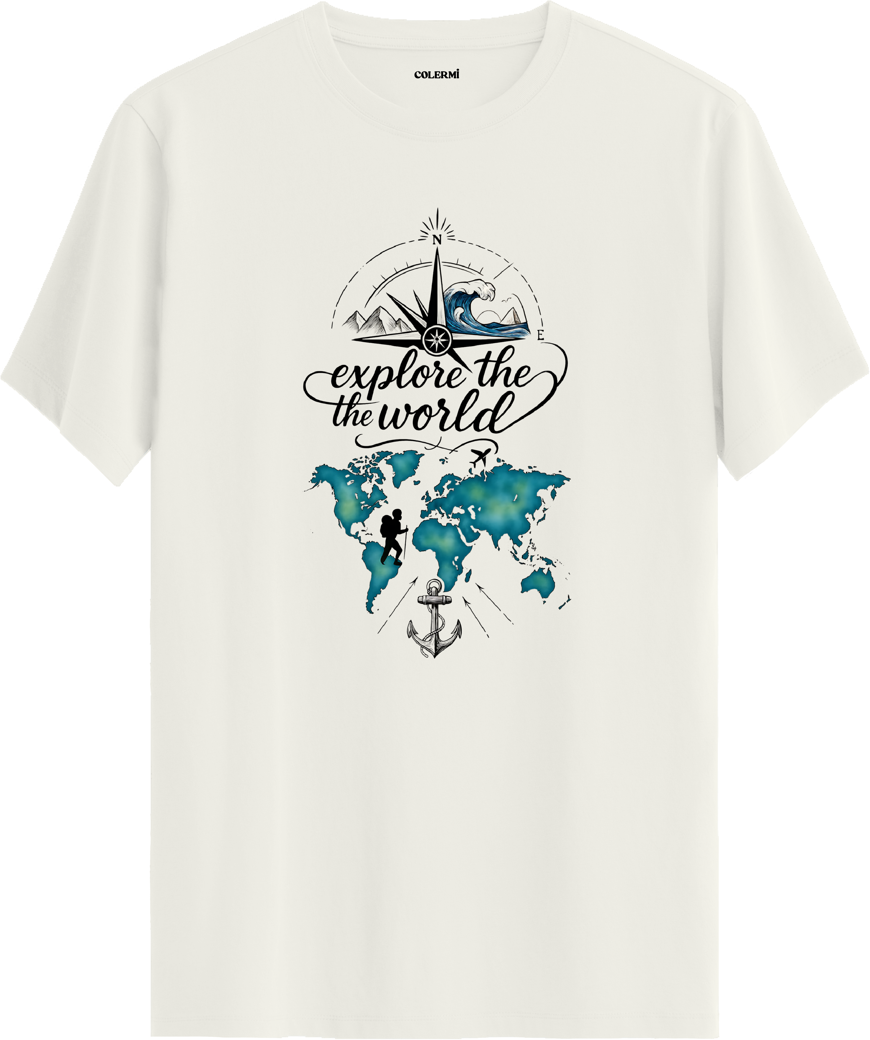 Explore The World Baskılı Regular Tişört