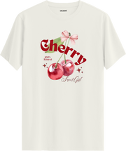 Cherry Sweet Girl Baskılı Tişört | Colermi