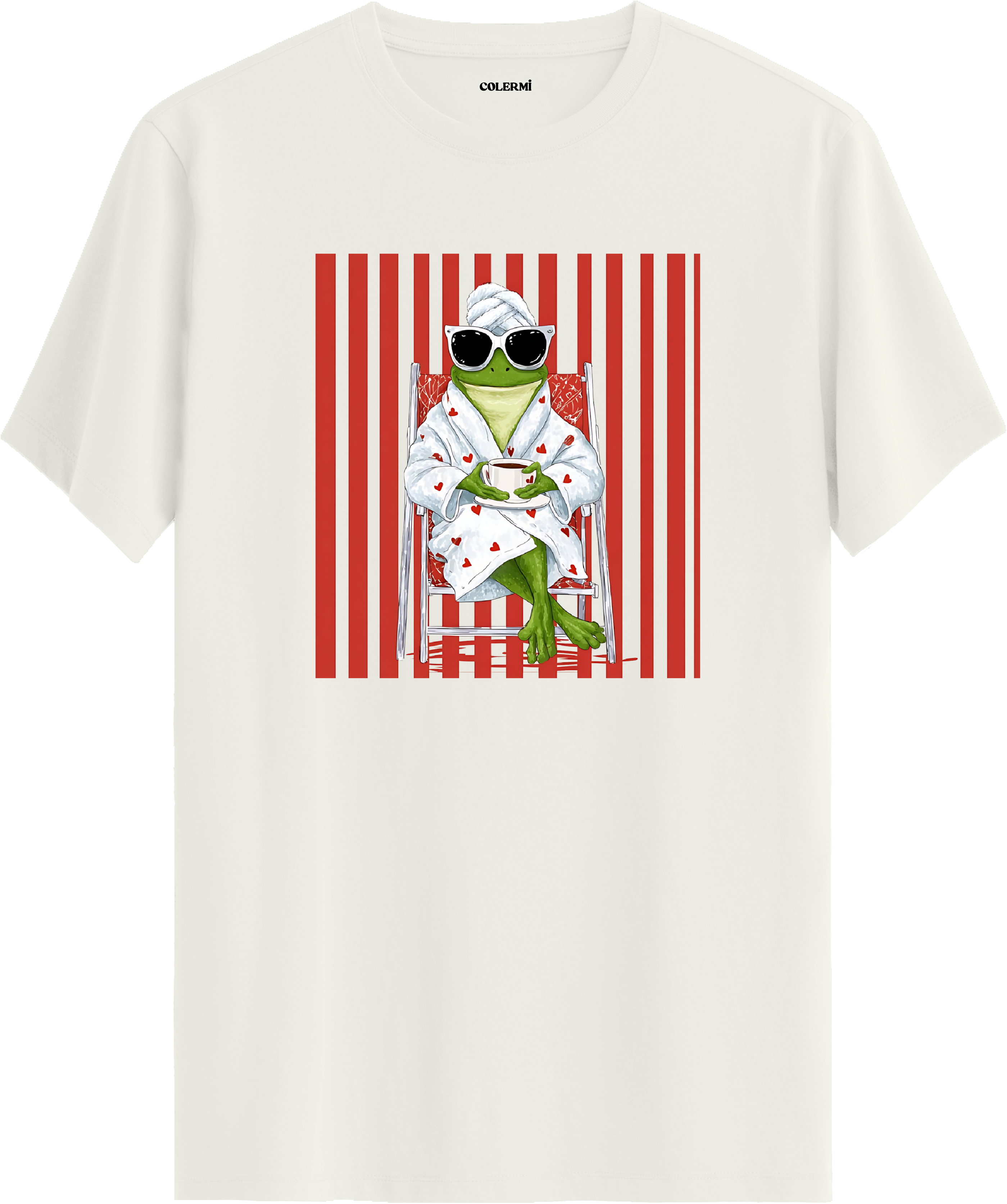 Kahveli Kurbağa Baskılı Regular Tişört