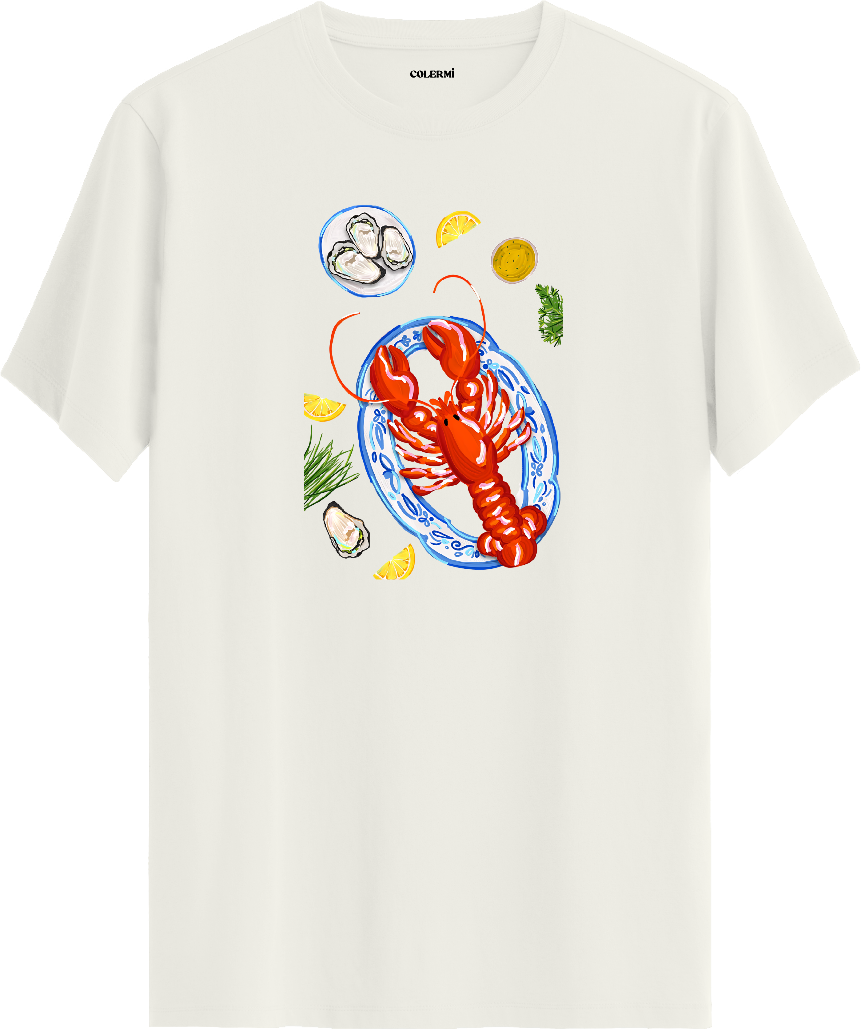 Lobster Feast Baskılı Regular Tişört