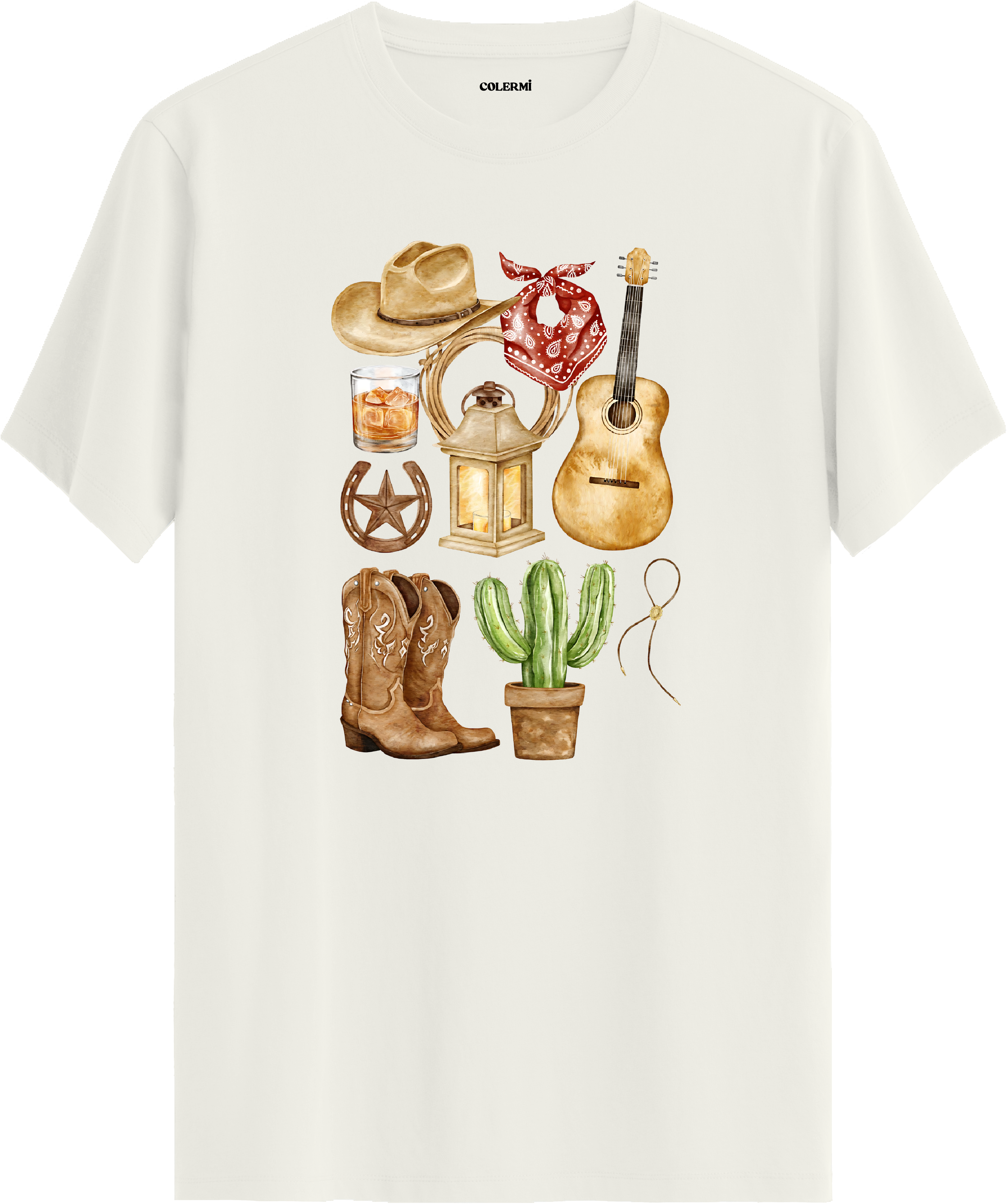Wild West Baskılı Regular Tişört