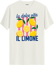 La Dolce Vita Limon Baskılı Tişört | Colermi Tişört