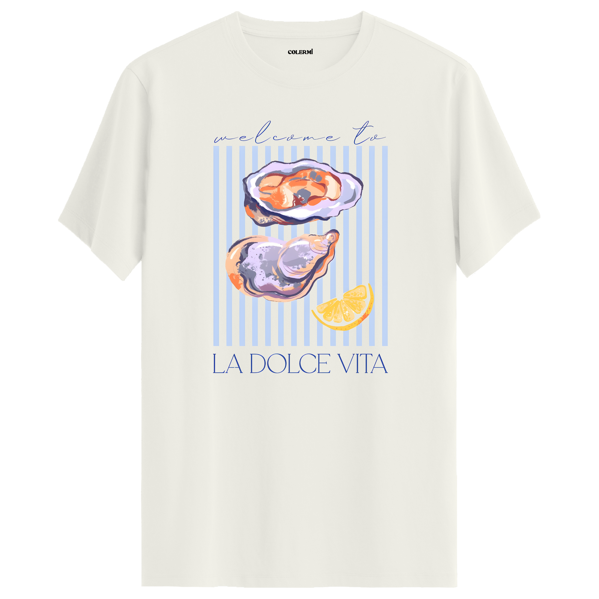 La Dolce Vita Oyster Baskılı Tişört | Colermi