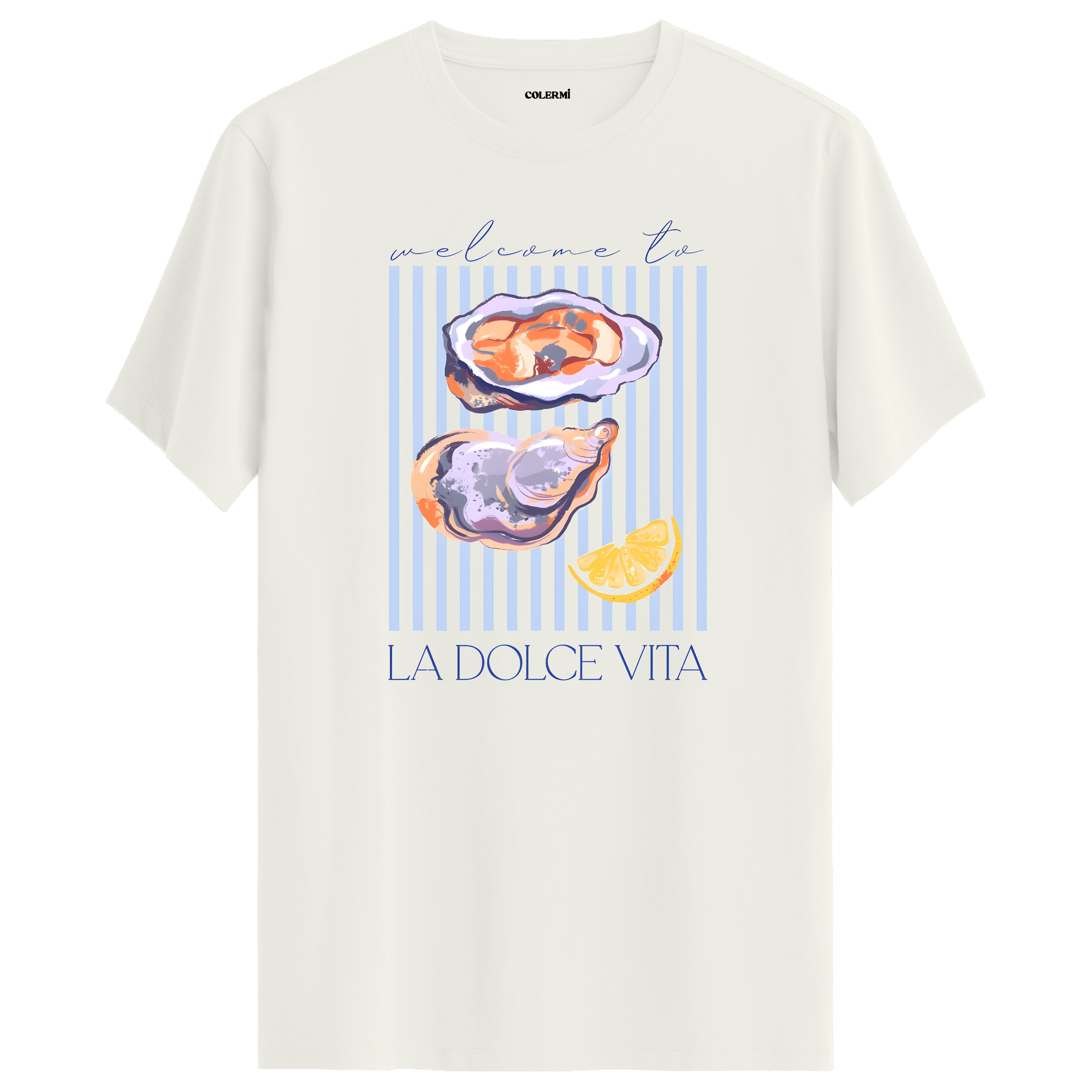 La Dolce Vita Oyster Baskılı Tişört | Colermi