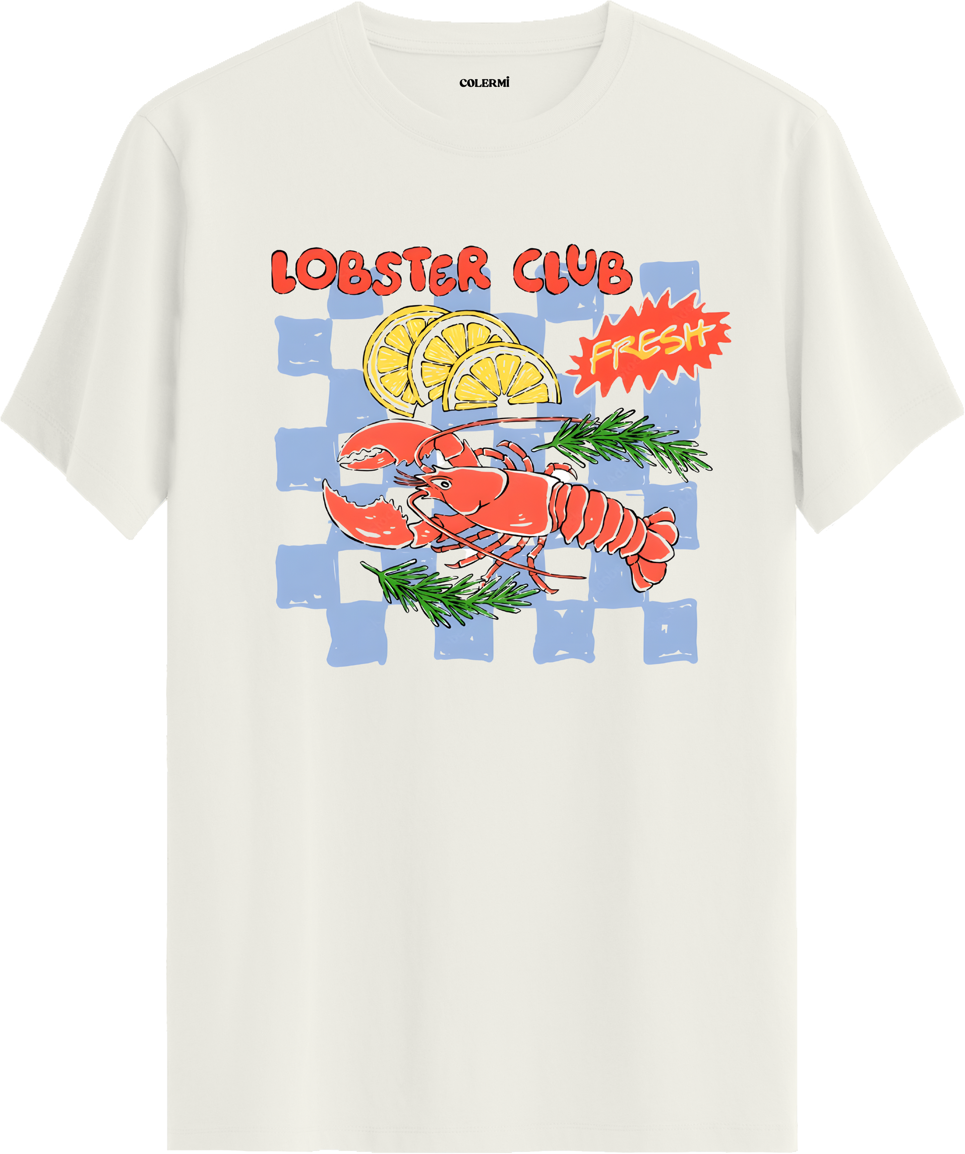Lobster Club Baskılı Tişört | Colermi