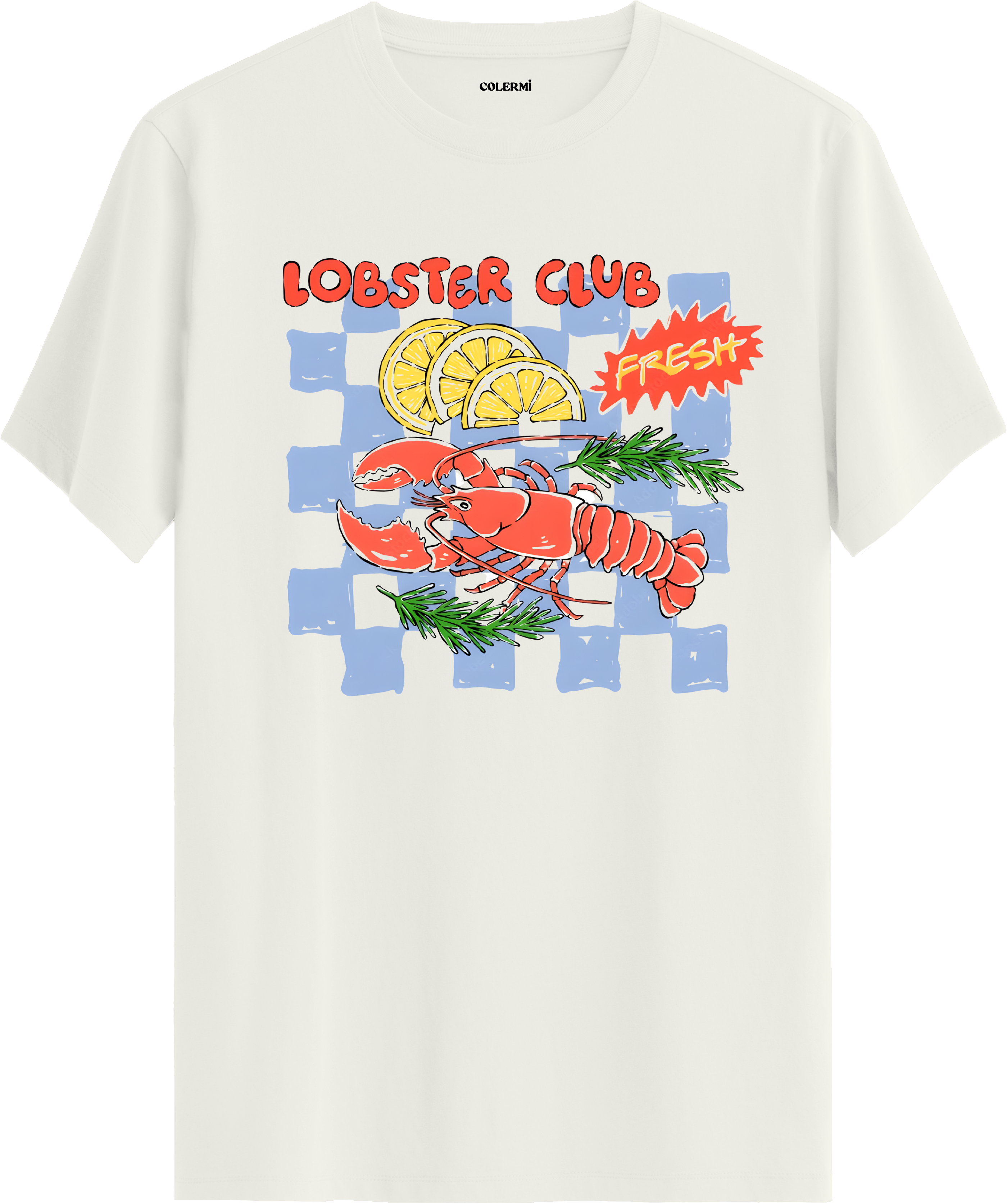 Lobster Club Baskılı Tişört | Colermi