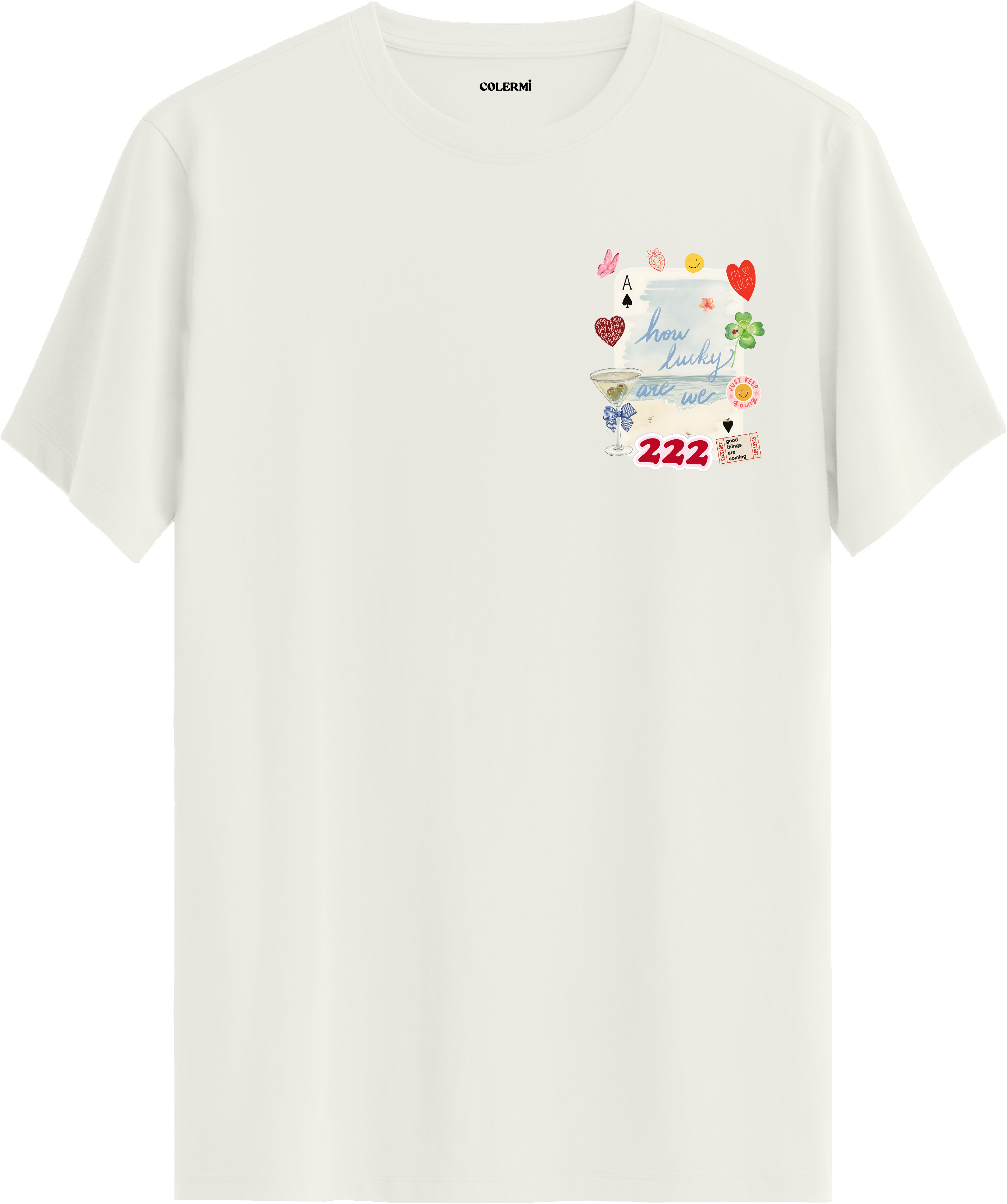 Lucky 222 Baskılı Regular Tişört