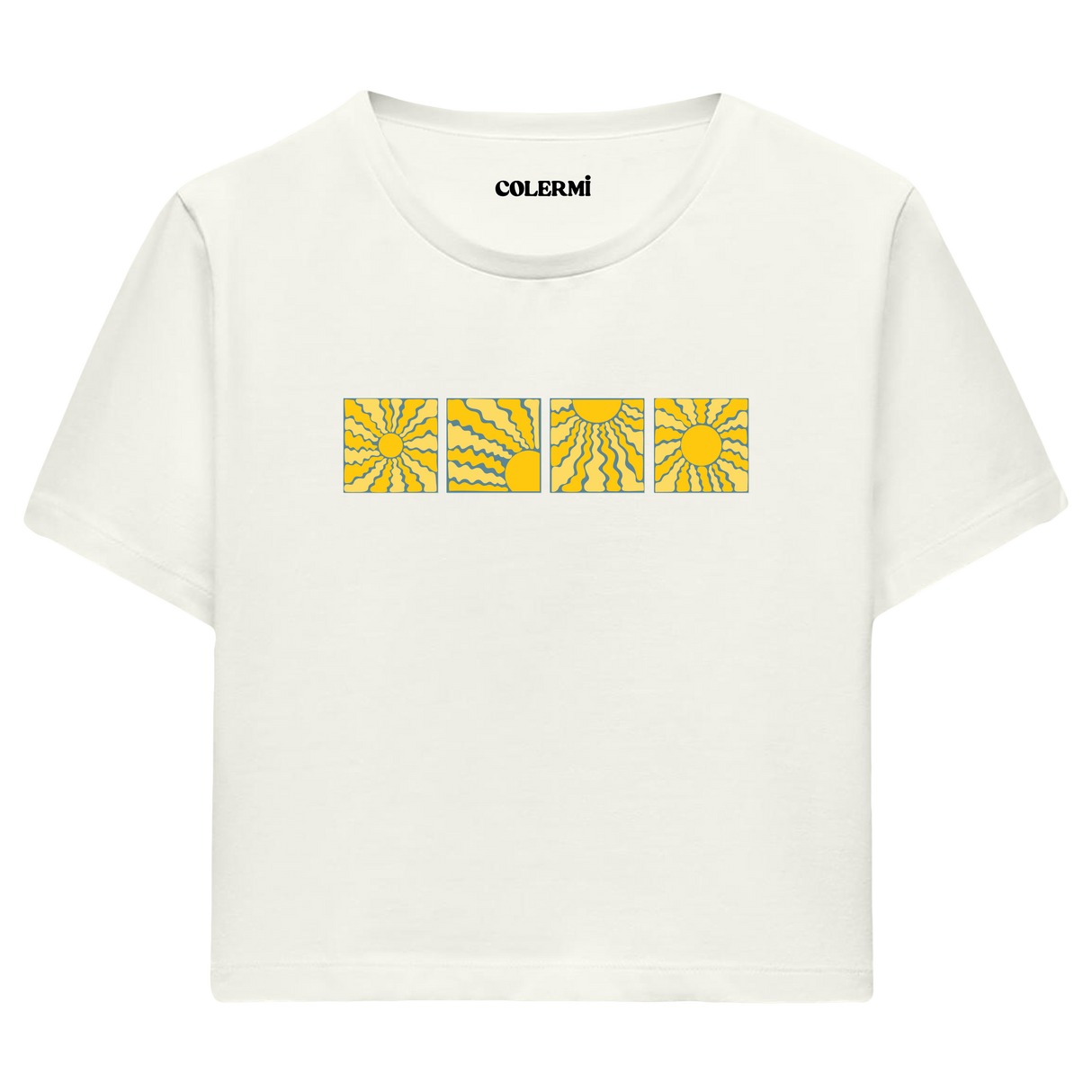 Colermi Güneş Desenli Crop Top Tişört
