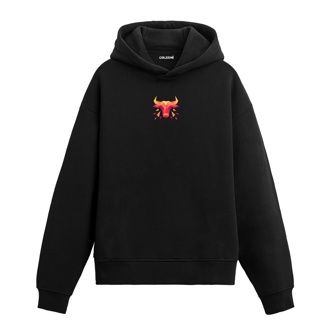 Ember Taurus Graphic Hoodie - Bold Bull Design, Dynamic Geometry
