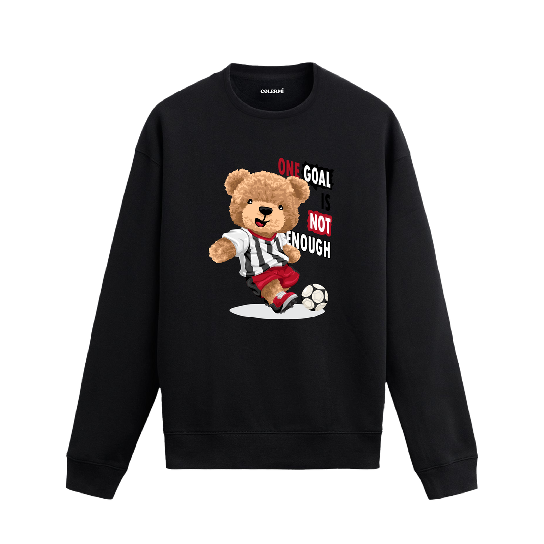 Ayıcık Baskılı Sweatshirt - Futbolcu One Goal