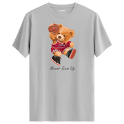 Basketball Bear "Never Give Up" T-Shirt - Inspiring Design, Sports Enthusiast