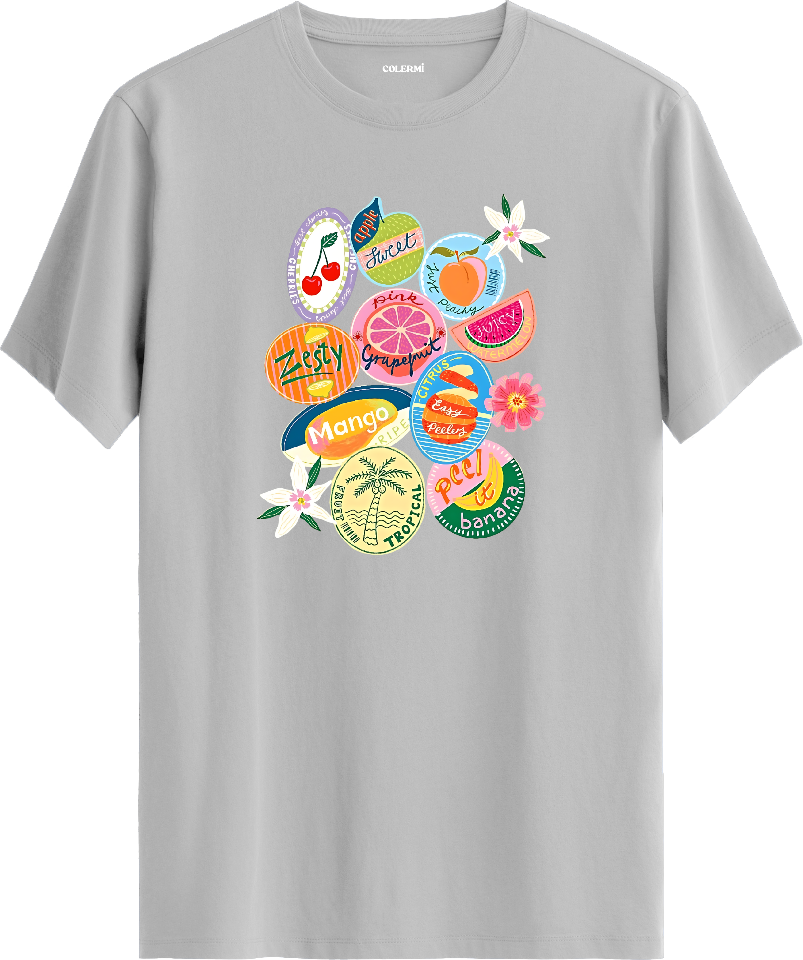 Tropical Fruits Baskılı Regular Tişört
