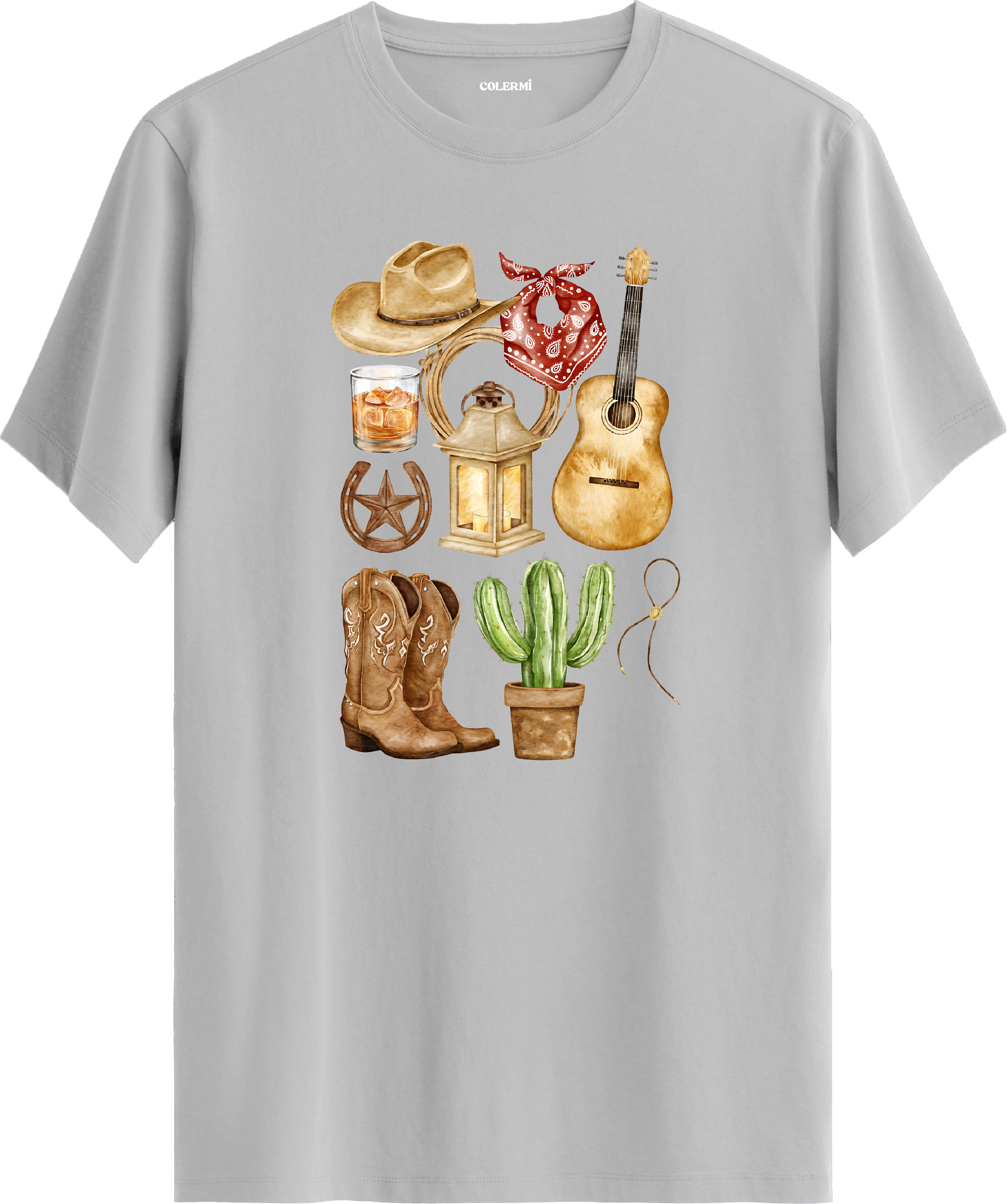 Wild West Baskılı Regular Tişört
