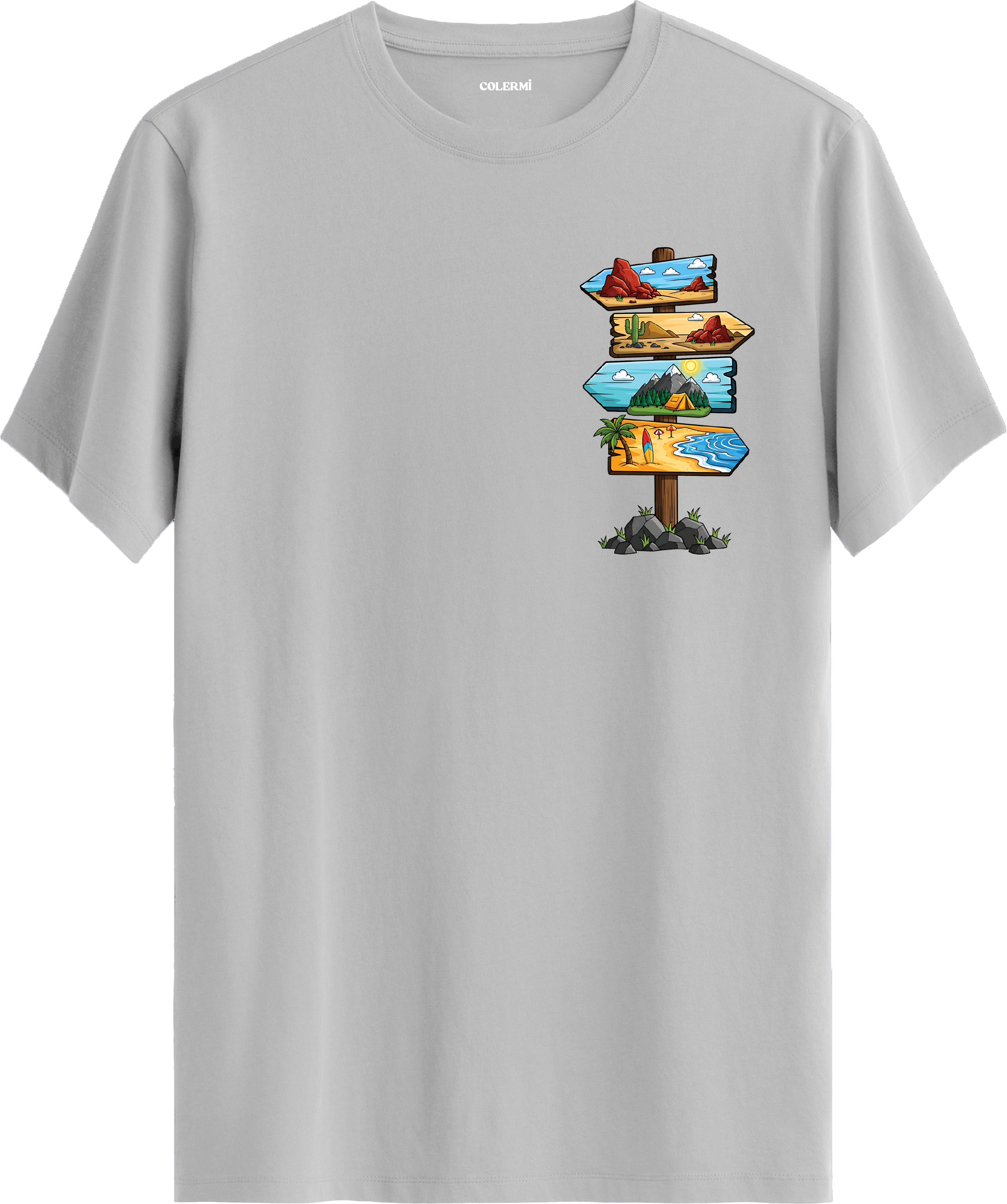 Adventure Yön Tabelası Baskılı Regular Tişört