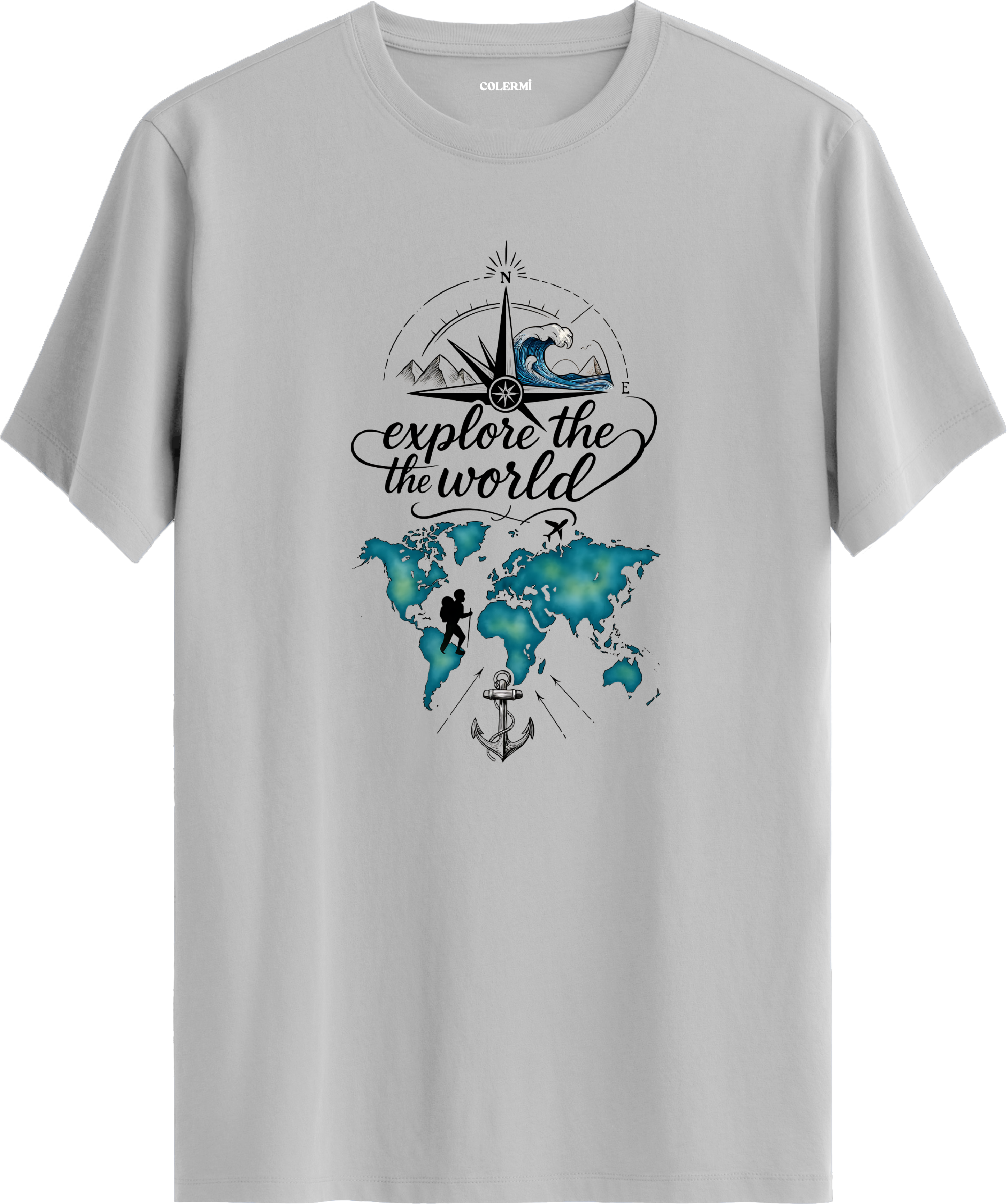 Explore The World Baskılı Regular Tişört