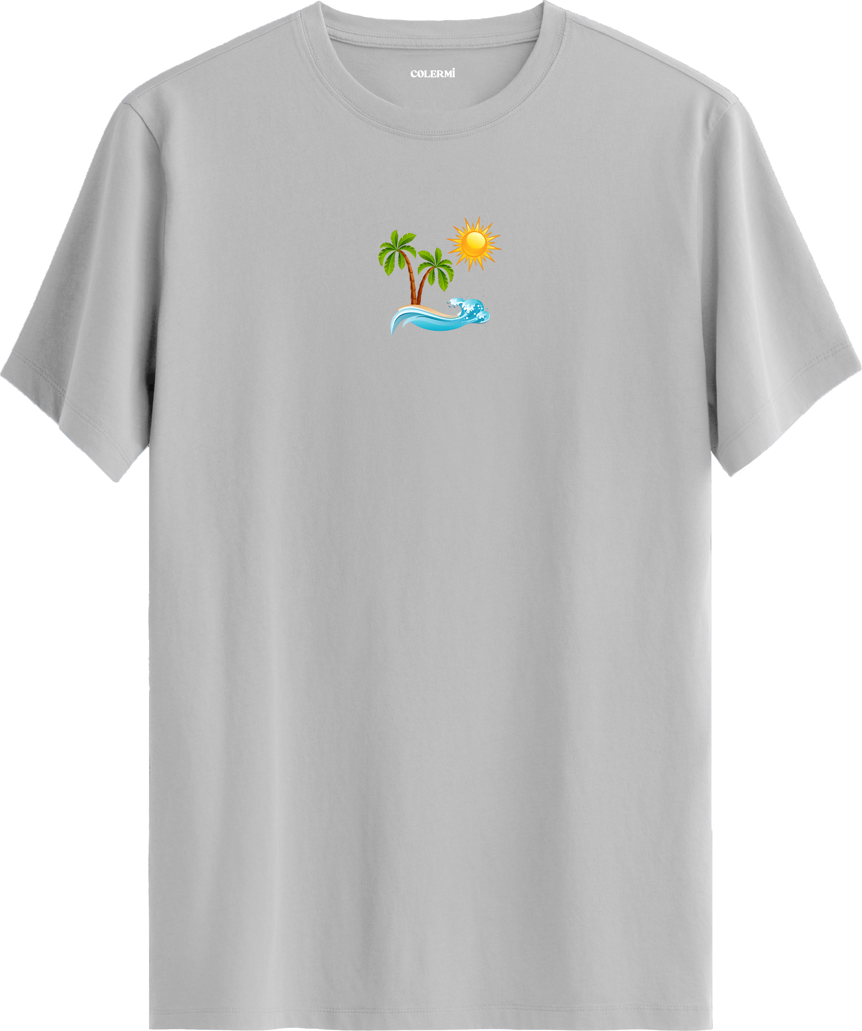Tropikal Ada Baskılı Regular Tişört