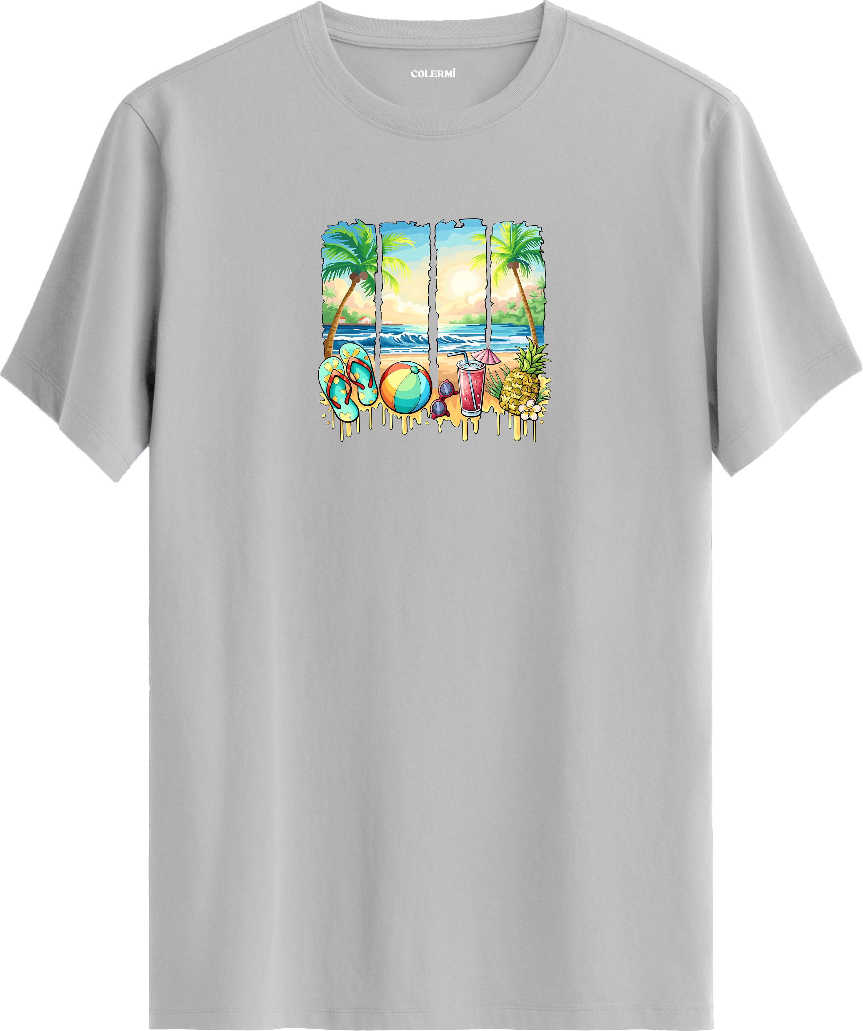 Tropical Beach Baskılı Regular Tişört
