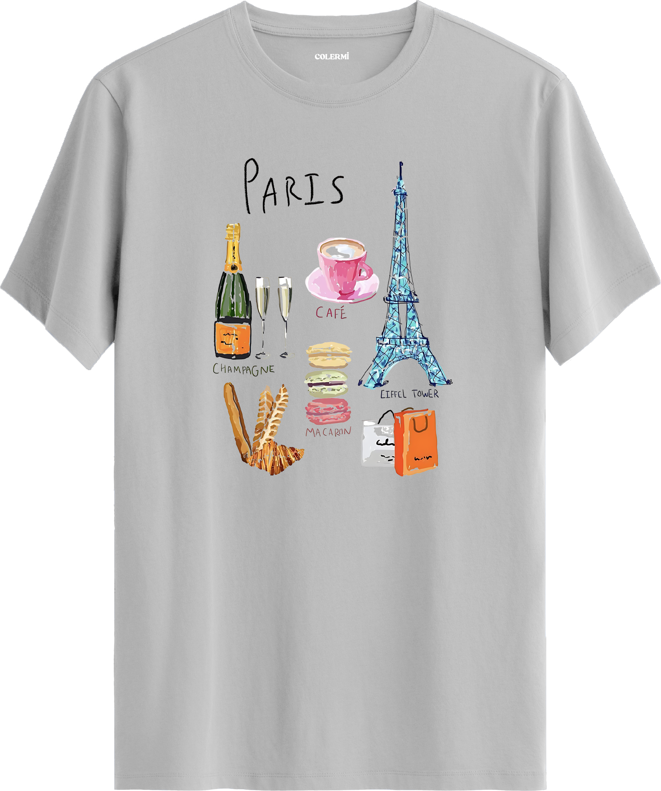Paris Cafe Baskılı Regular Tişört
