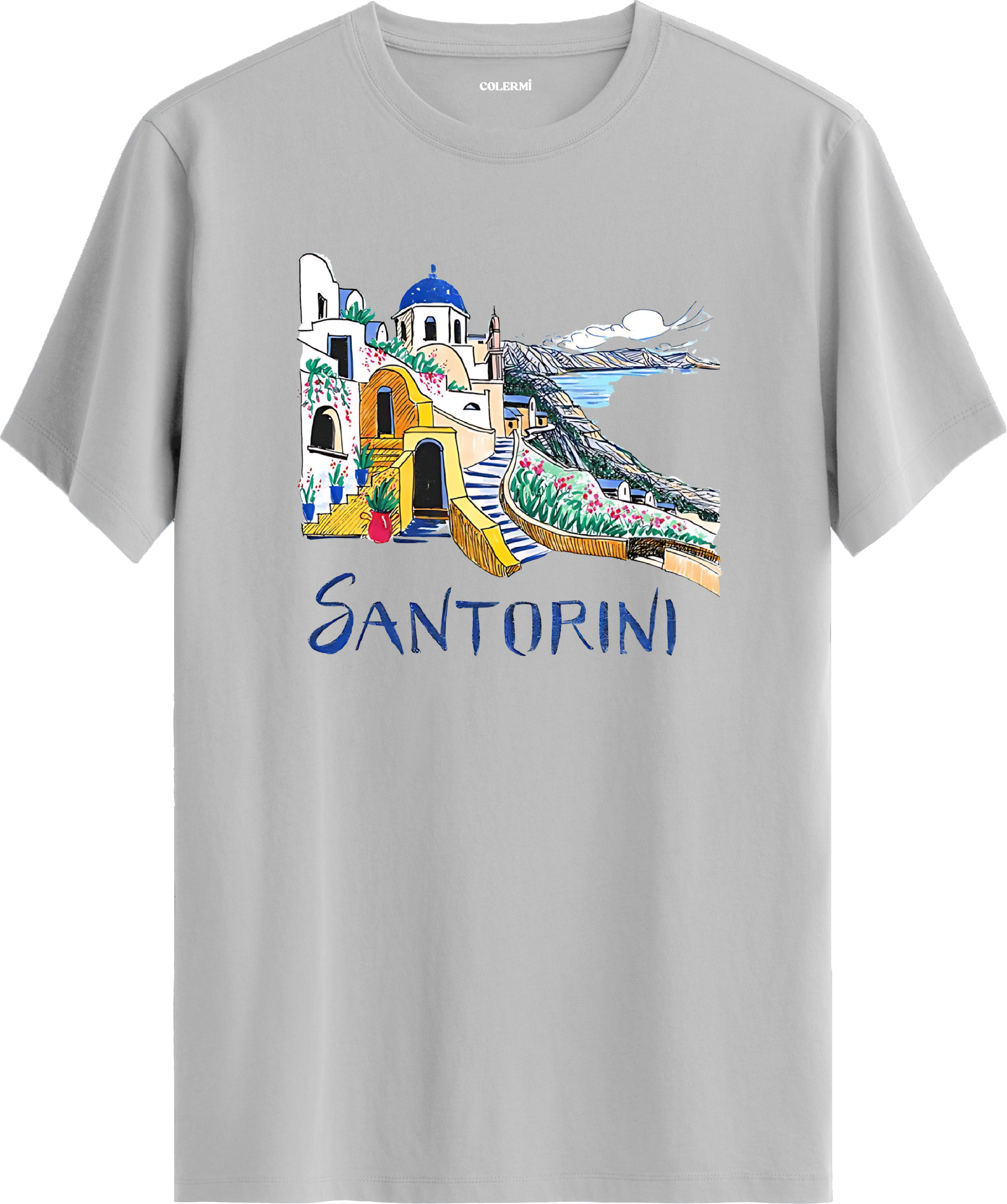 Santorini Illustration Regular Tişört