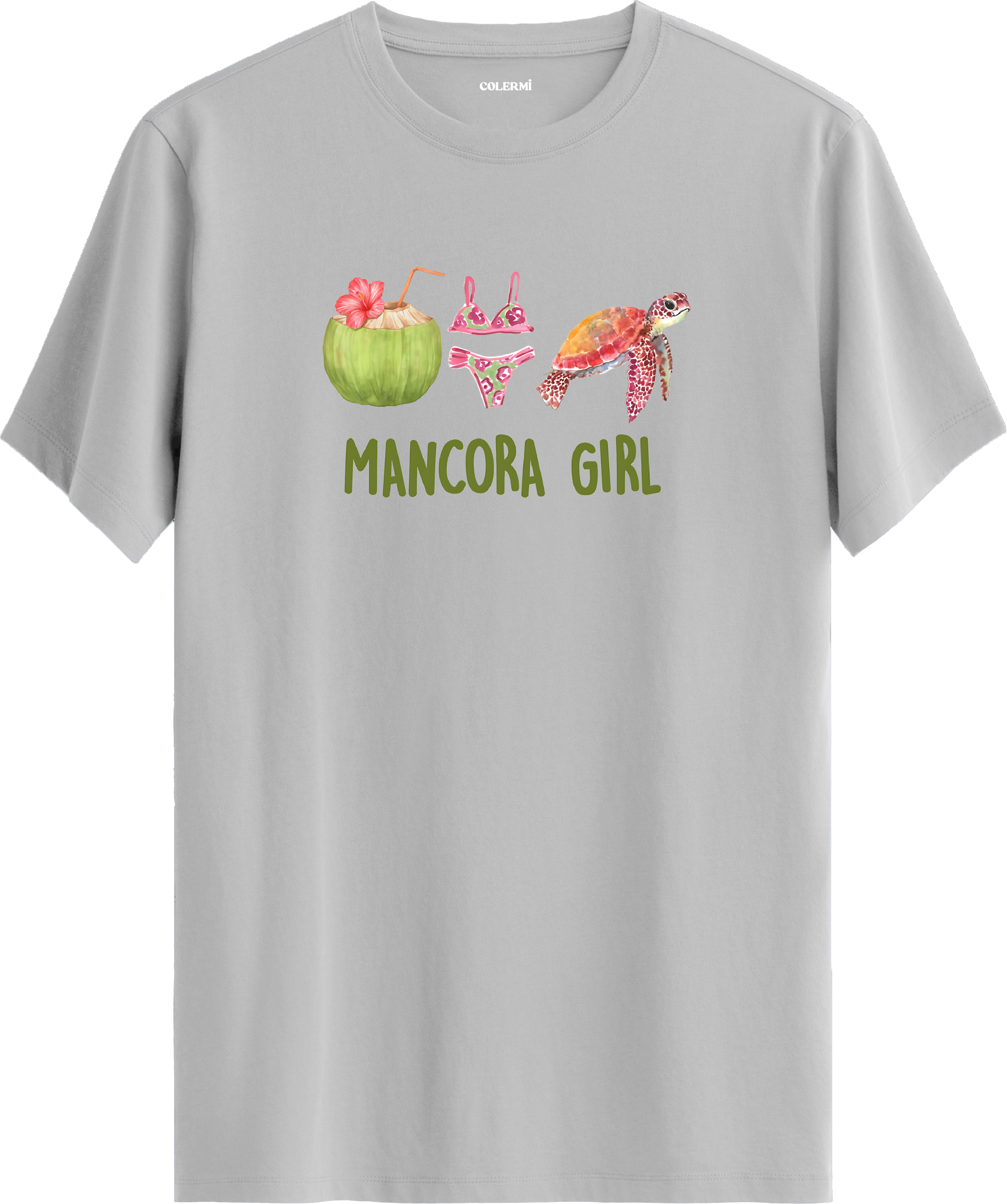 Mancora Girl Deniz Kaplumbağası Baskılı Regular Tişört
